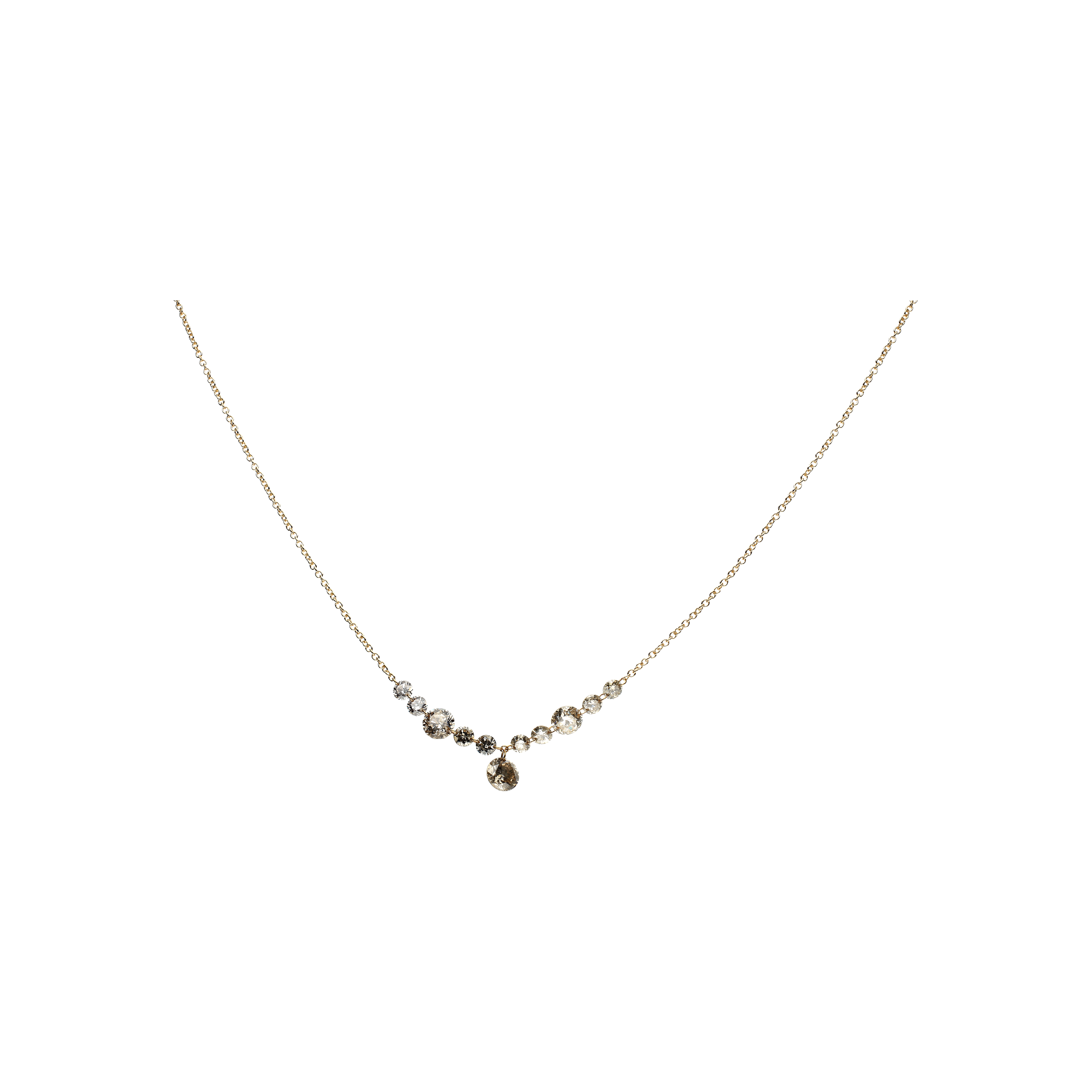 Bartorelli Italian Jewels | COLLANA GIROCOLLO IN ORO ROSA CON DIAMANTI BROWN PENDENTI - C065/21/5 (1)