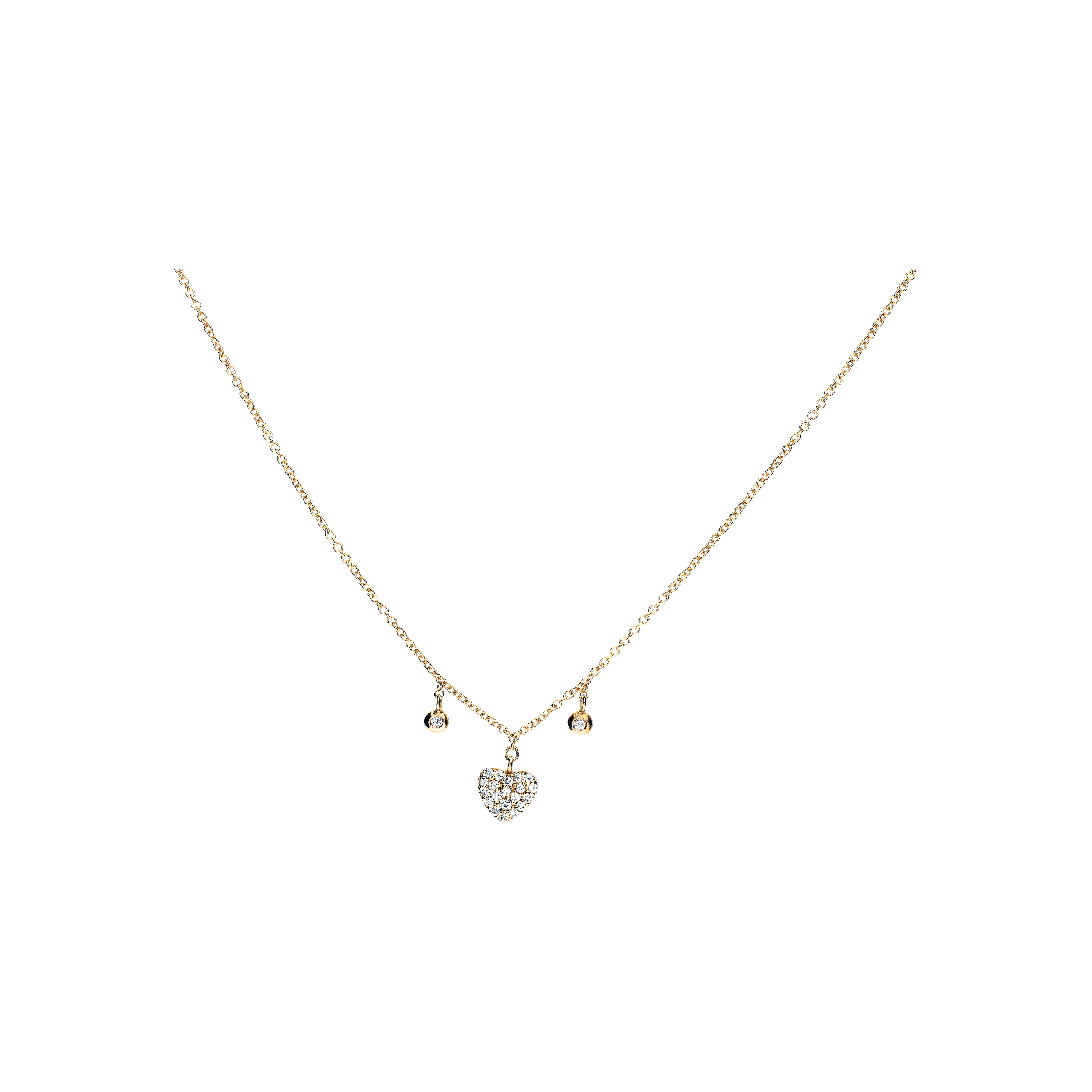 Bartorelli Italian Jewels | GIROCOLLO IN ORO ROSA CON CUORE DI DIAMANTI - C054/16-R (1)