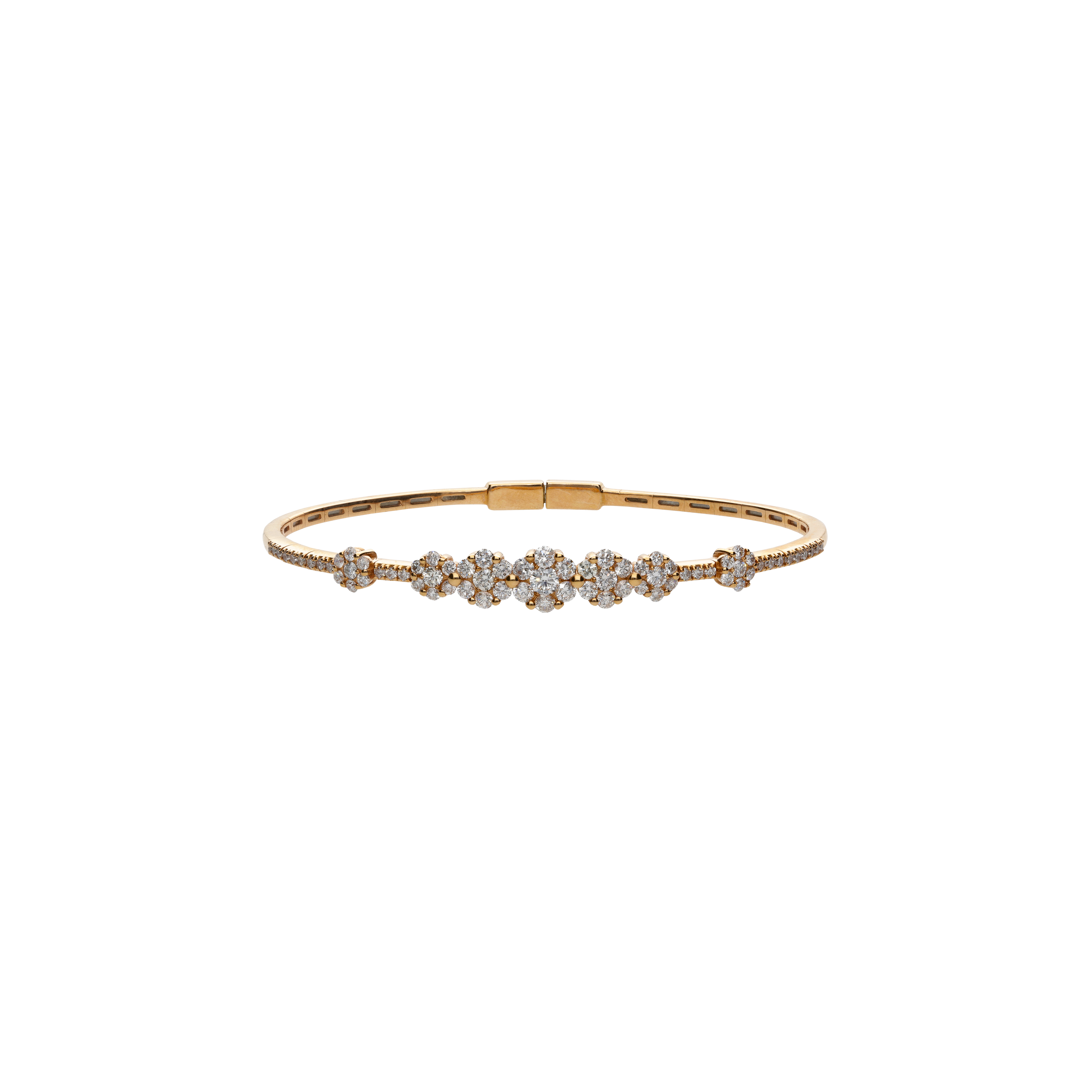 Bartorelli Italian Jewels | BRACCIALE BANGLE FIORI IN ORO ROSA  E DIAMANTI - P12550.R (1)