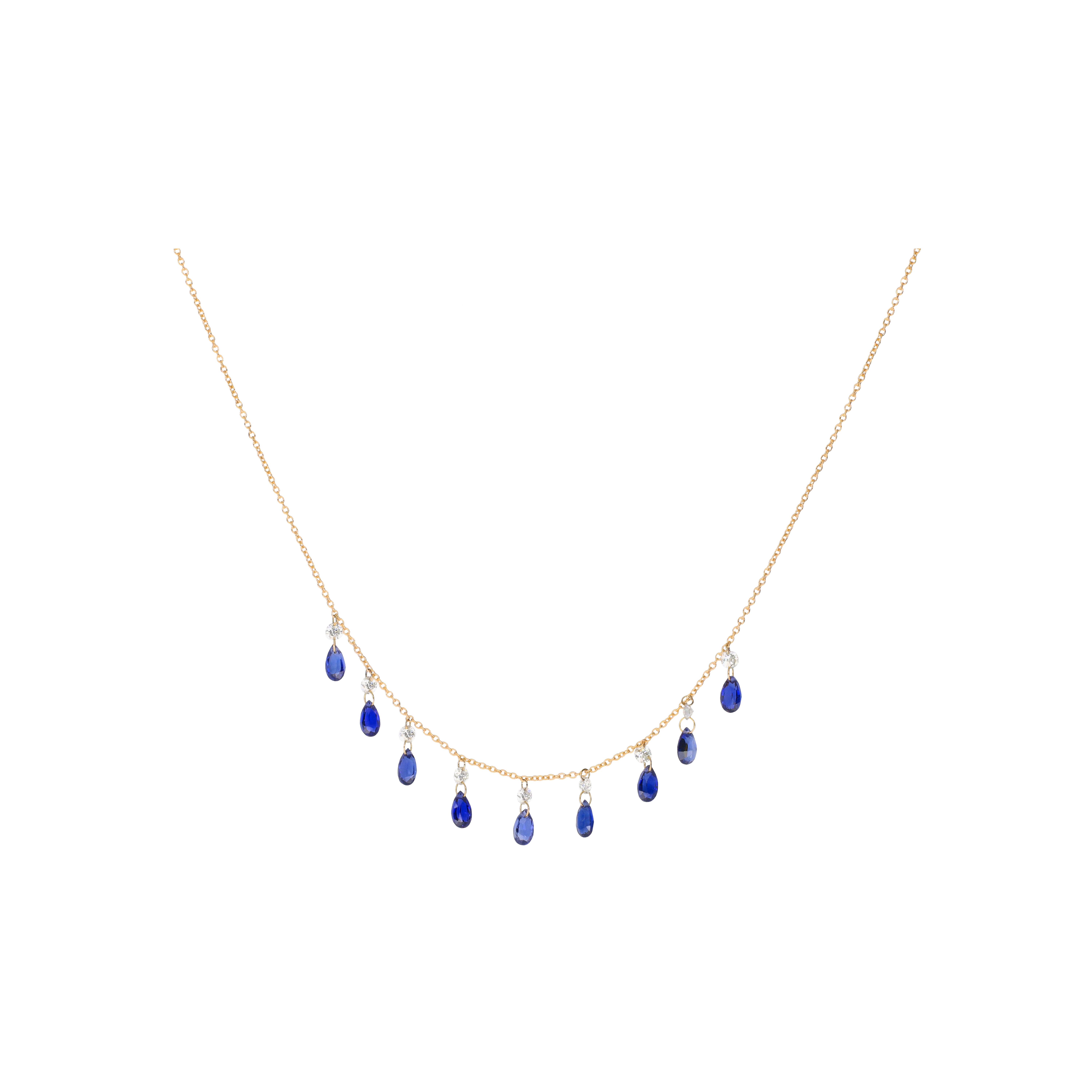 Bartorelli Italian Jewels | COLLANA IN ORO ROSA CON PENDENTI DIAMANTI E ZAFFIRI BLU - C069/28/4-ZB (1)