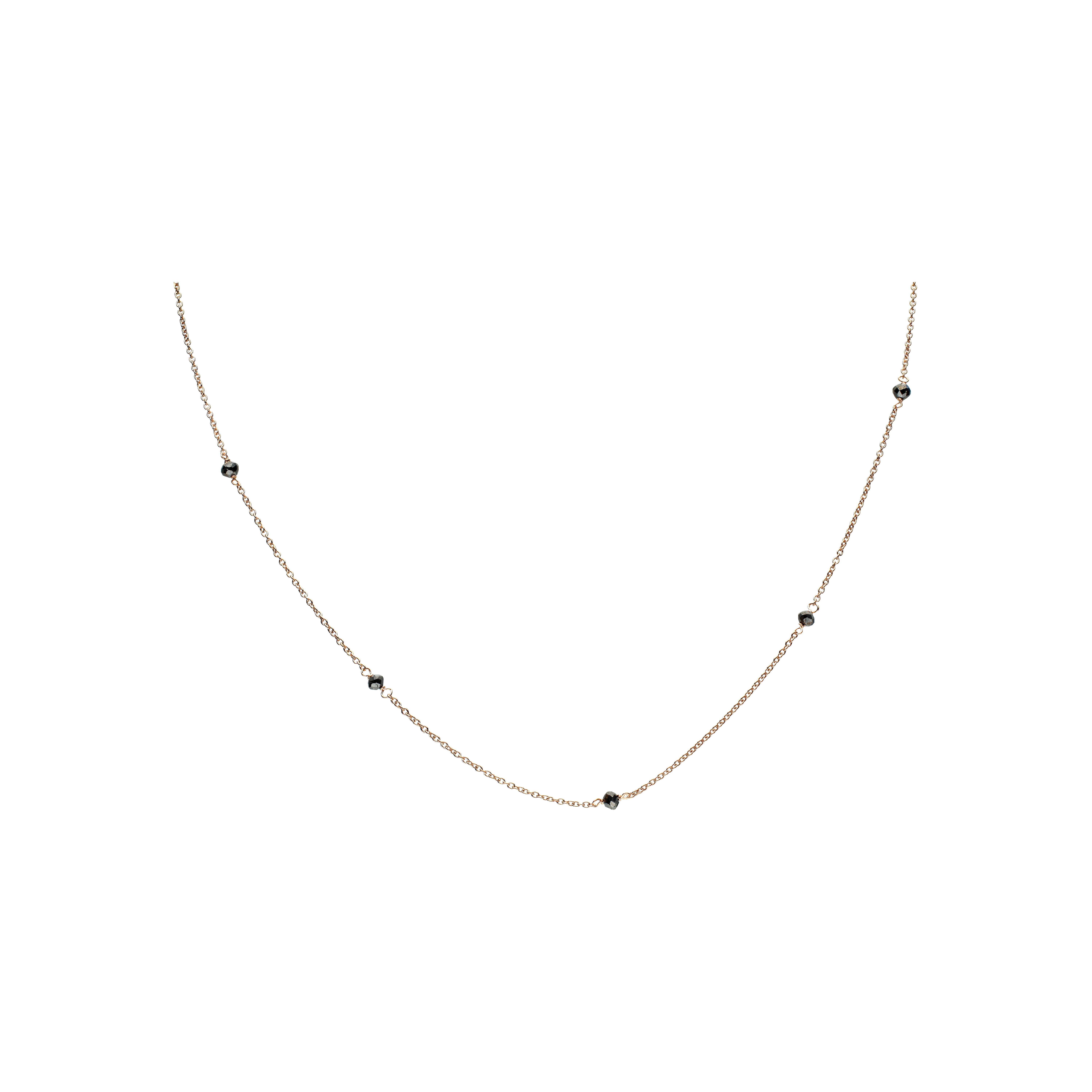 Bartorelli Italian Jewels | COLLANA GIROCOLLO IN ORO ROSA CON DIAMANTI NERI - 0002099000R (1)
