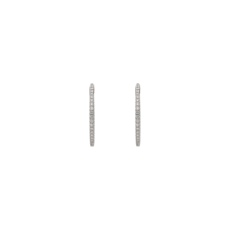 Bartorelli Italian Jewels | ORECCHINI A CERCHIO GRANDE IN ORO BIANCO E DIAMANTI BIANCHI - 117-OR846 (2)