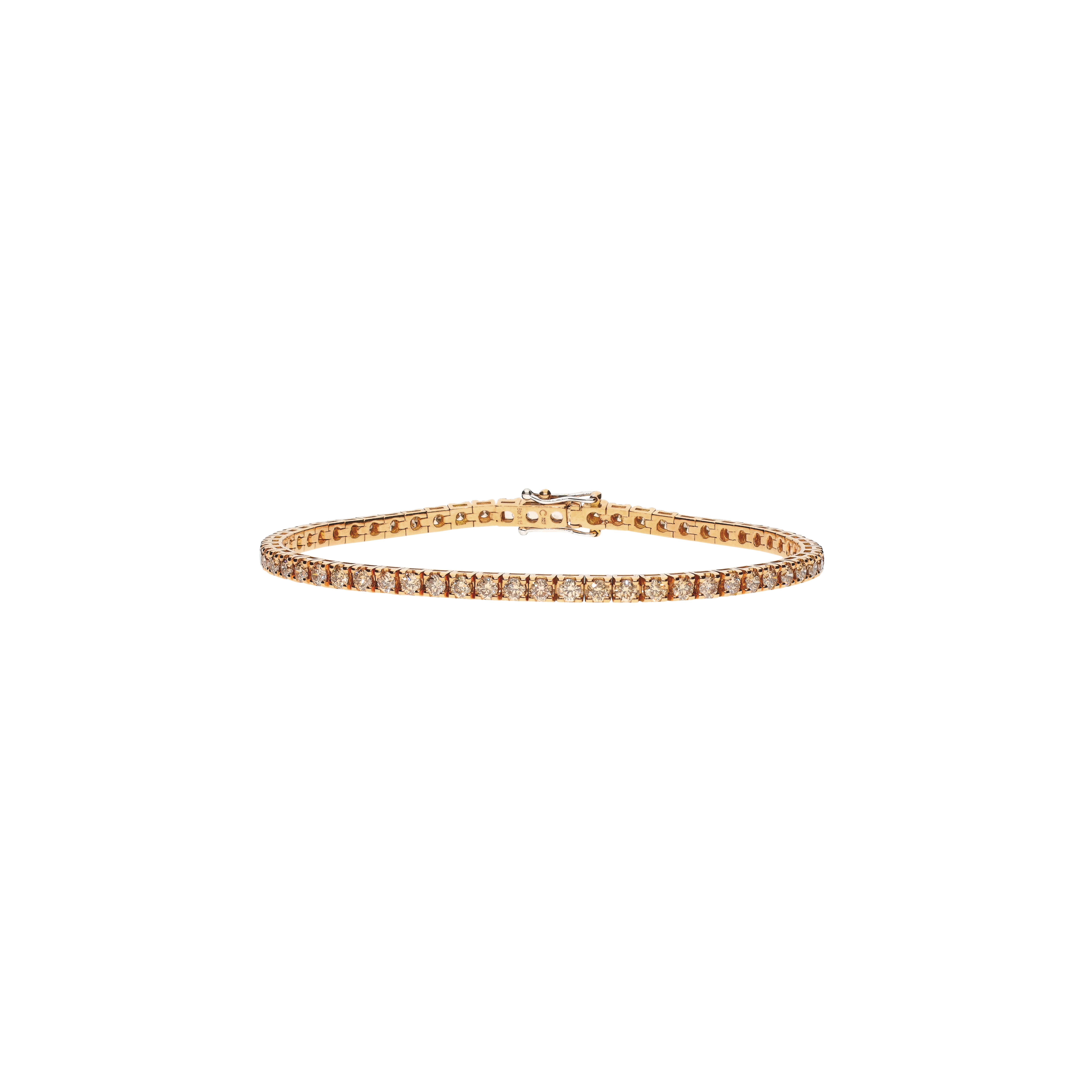 Bartorelli Italian Jewels | BRACCIALE TENNIS IN ORO ROSA E DIAMANTI BROWN - 329-L1051-F-DB (1)
