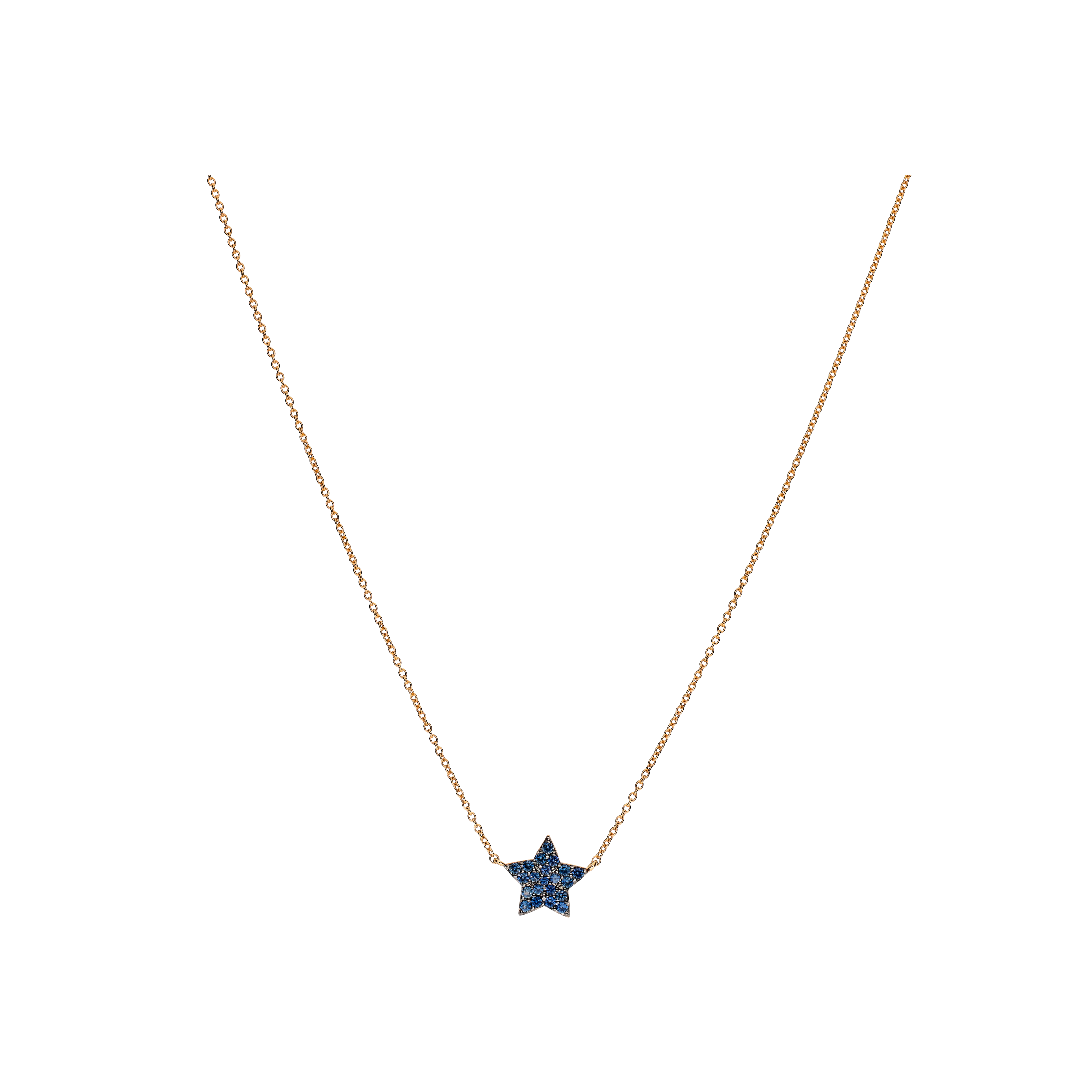 Bartorelli Italian Jewels | COLLANA GIROCOLLO IN ORO ROSA CON STELLA IN PAV&Egrave; DI ZAFFIRI BLU - VN266992SBLP (1)