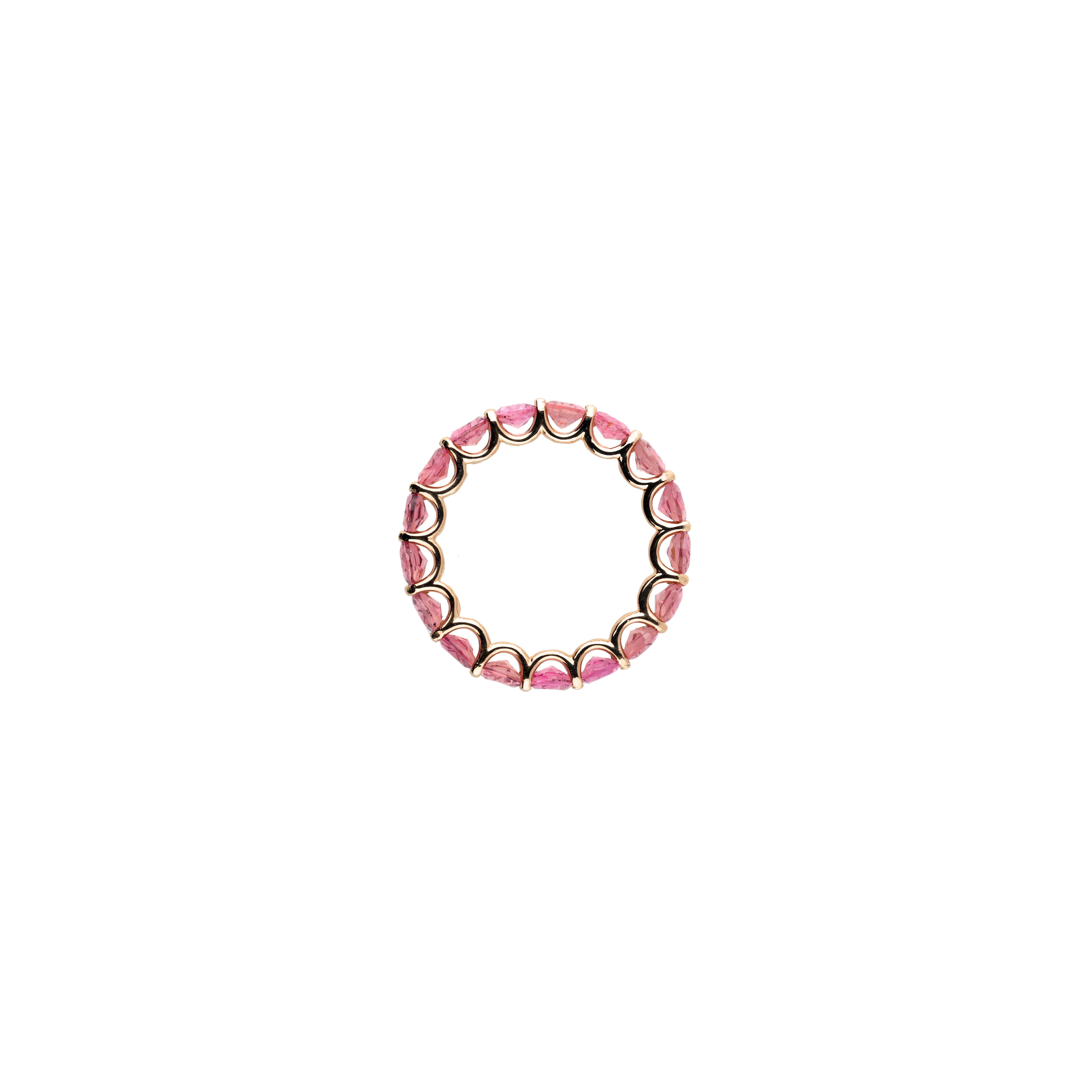 Bartorelli Italian Jewels | ANELLO VERETTA A GIRO INTERO RAINBOW IN ORO ROSA E ZAFFIRI ROSA - KR1089/PT (3)