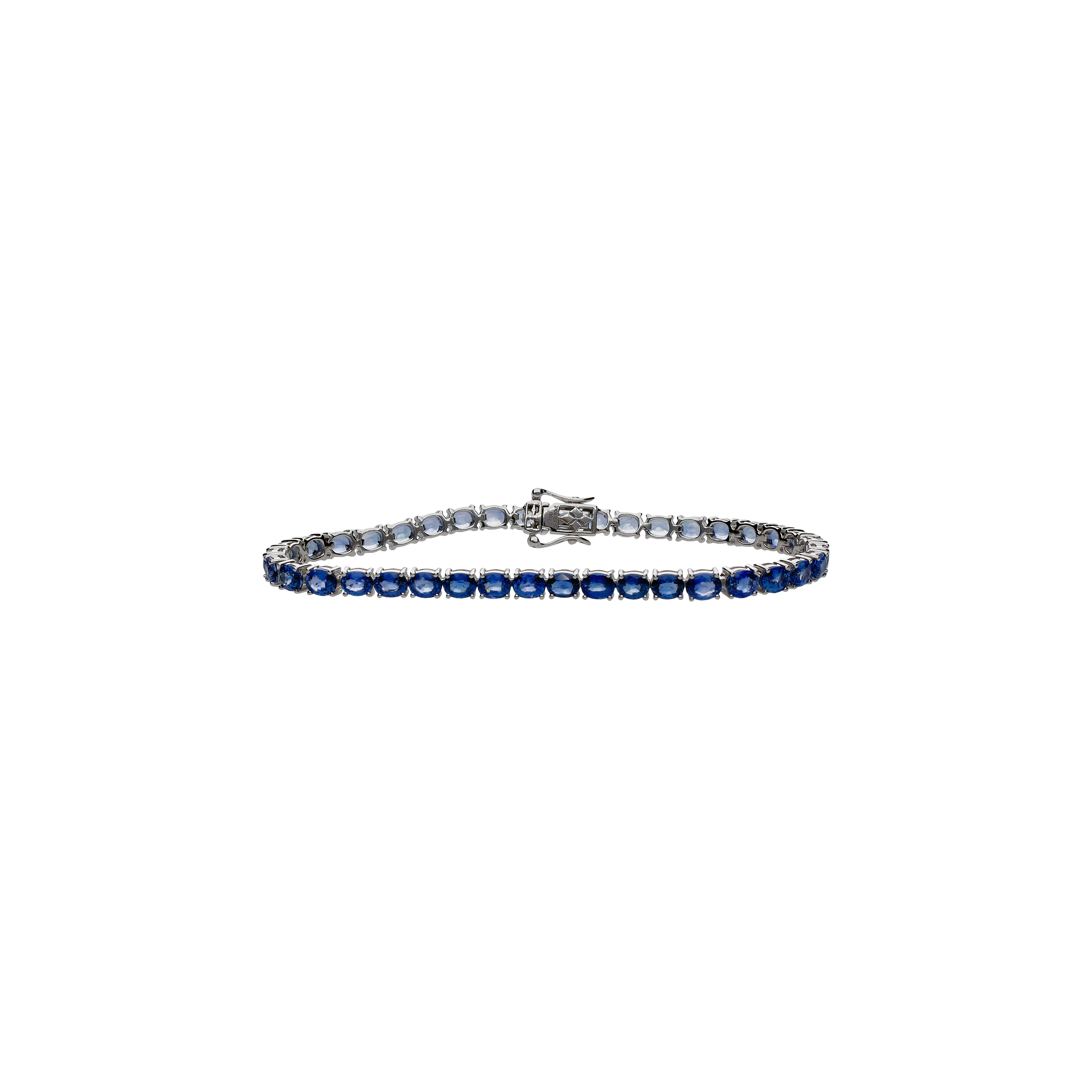 Bartorelli Italian Jewels | BRACCIALE TENNIS RAINBOW IN ORO BIANCO CON ZAFFIRI BLU - KB1073/BS (1)