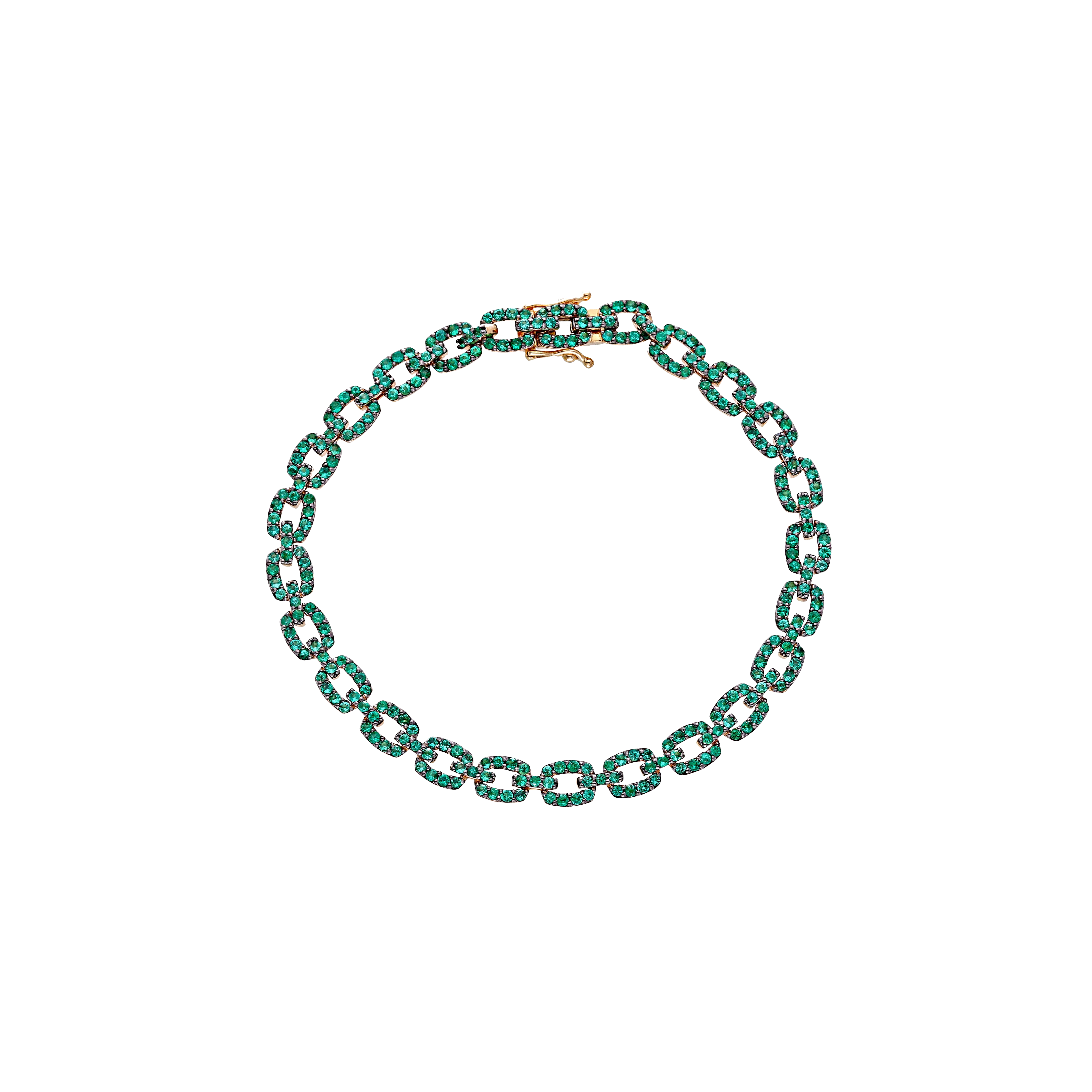 Bartorelli Italian Jewels | BRACCIALE A MAGLIA IN ORO ROSA E SMERALDI NATURALI - VB28529EMPS (1)