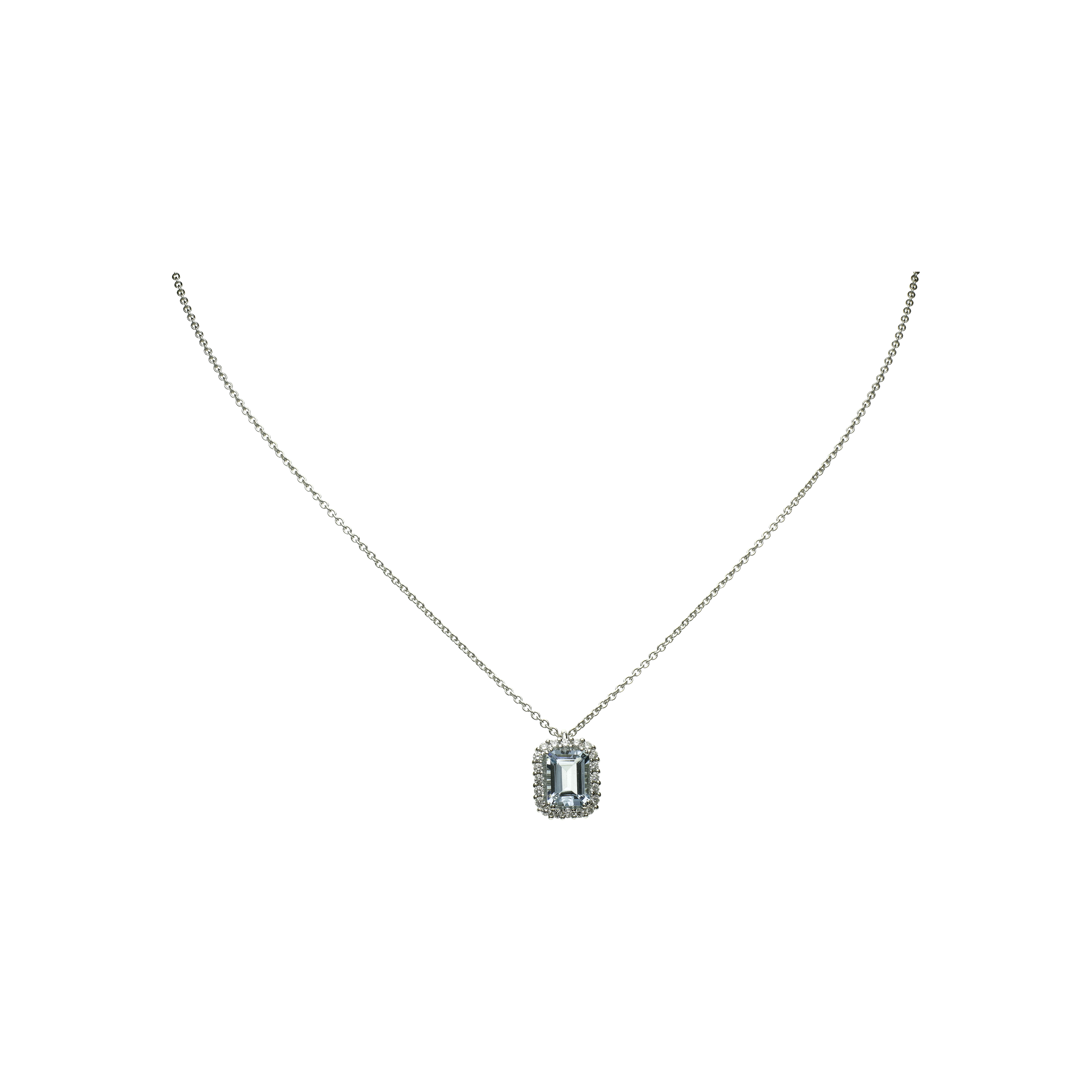 Bartorelli Italian Jewels | COLLANA IN ORO BIANCO CON ACQUAMARINA E DIAMANTI - 412-45175-6-8 (1)