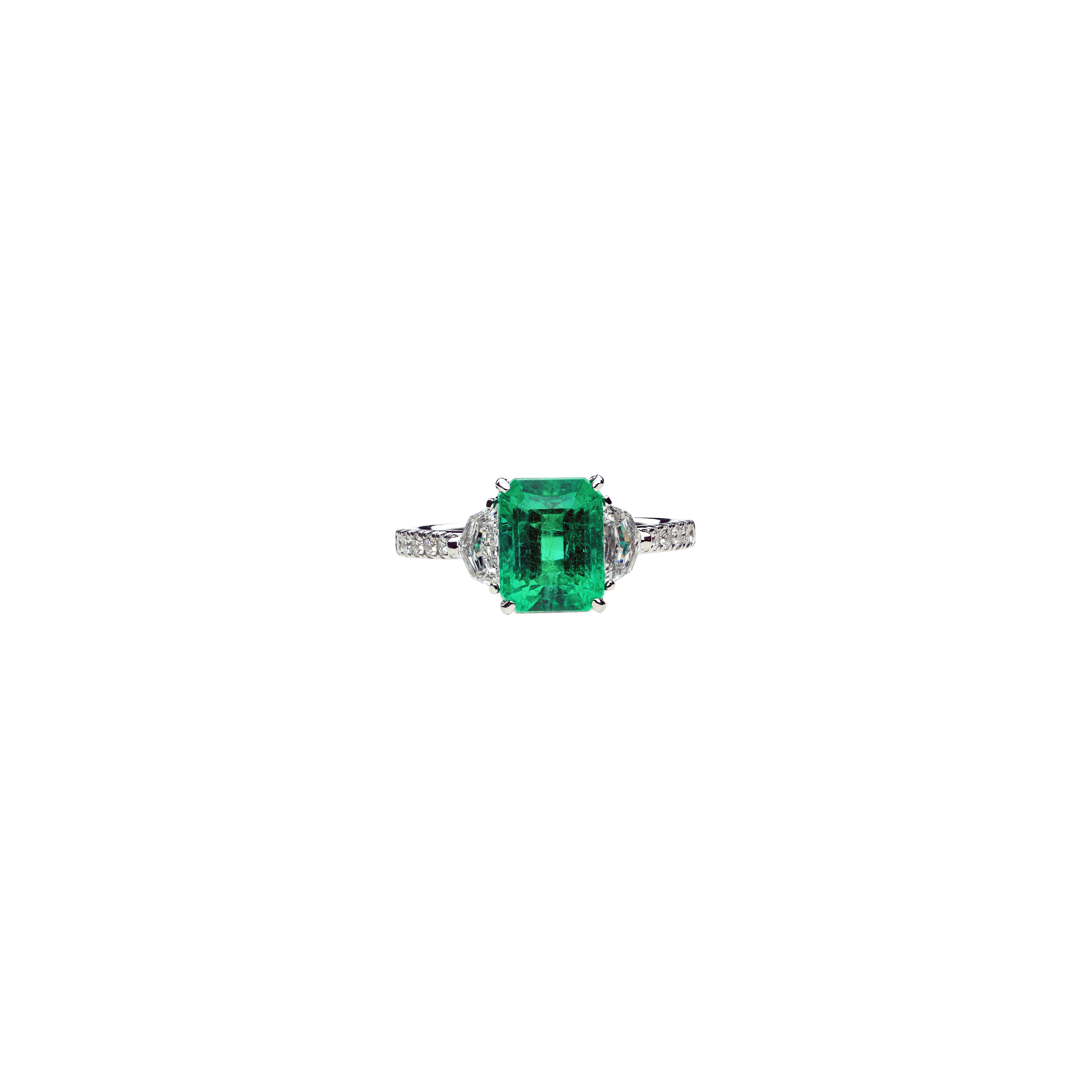 Bartorelli Italian Jewels | ANELLO IN ORO BIANCO CON SMERALDO OTTAGONALE E DIAMANTI CERTIFICATI ORIGINALI - 000-4262NS (2)