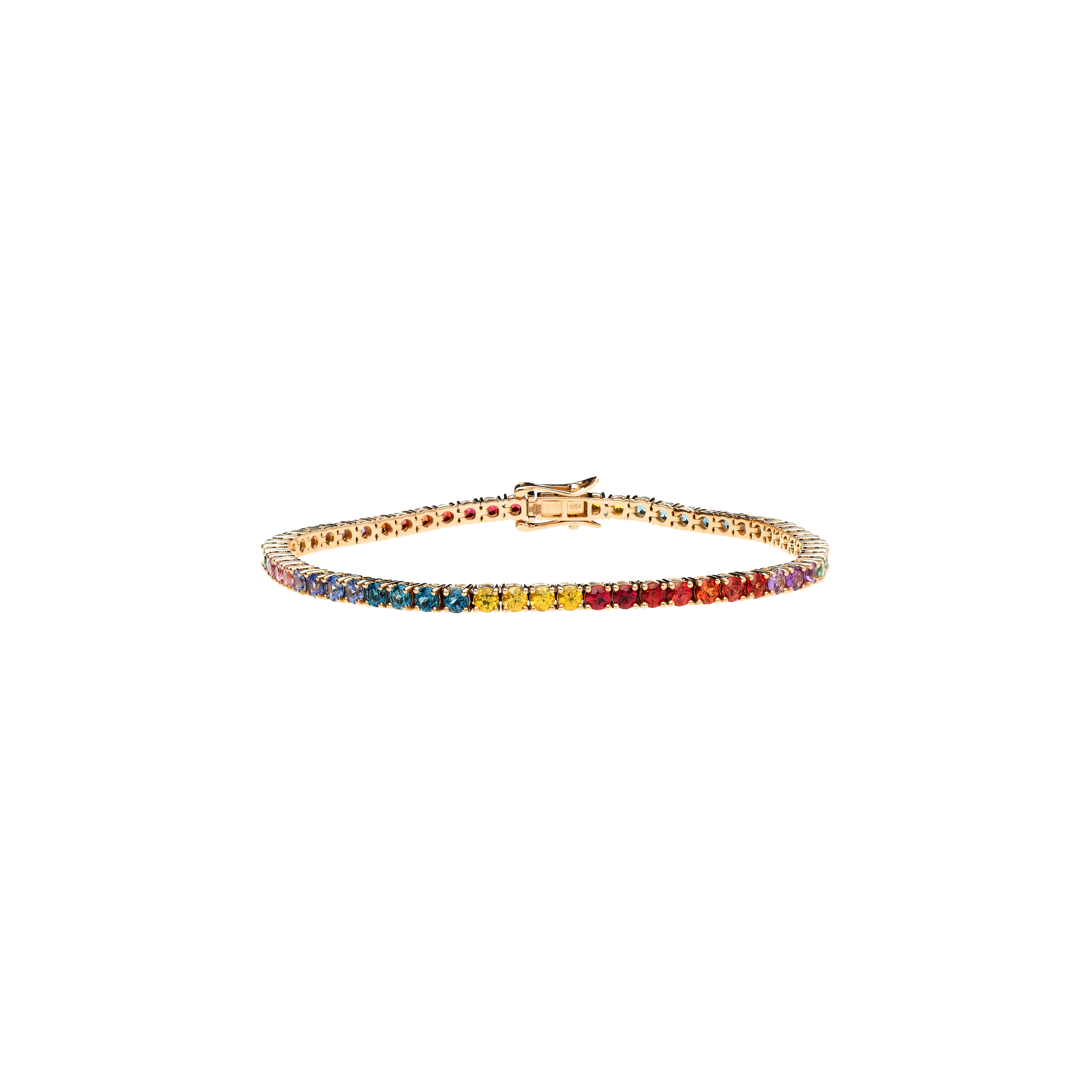 Bartorelli Italian Jewels | BRACCIALE TENNIS IN ORO ROSA CON ZAFFIRI MULTICOLOR - AB2086/MCS (1)