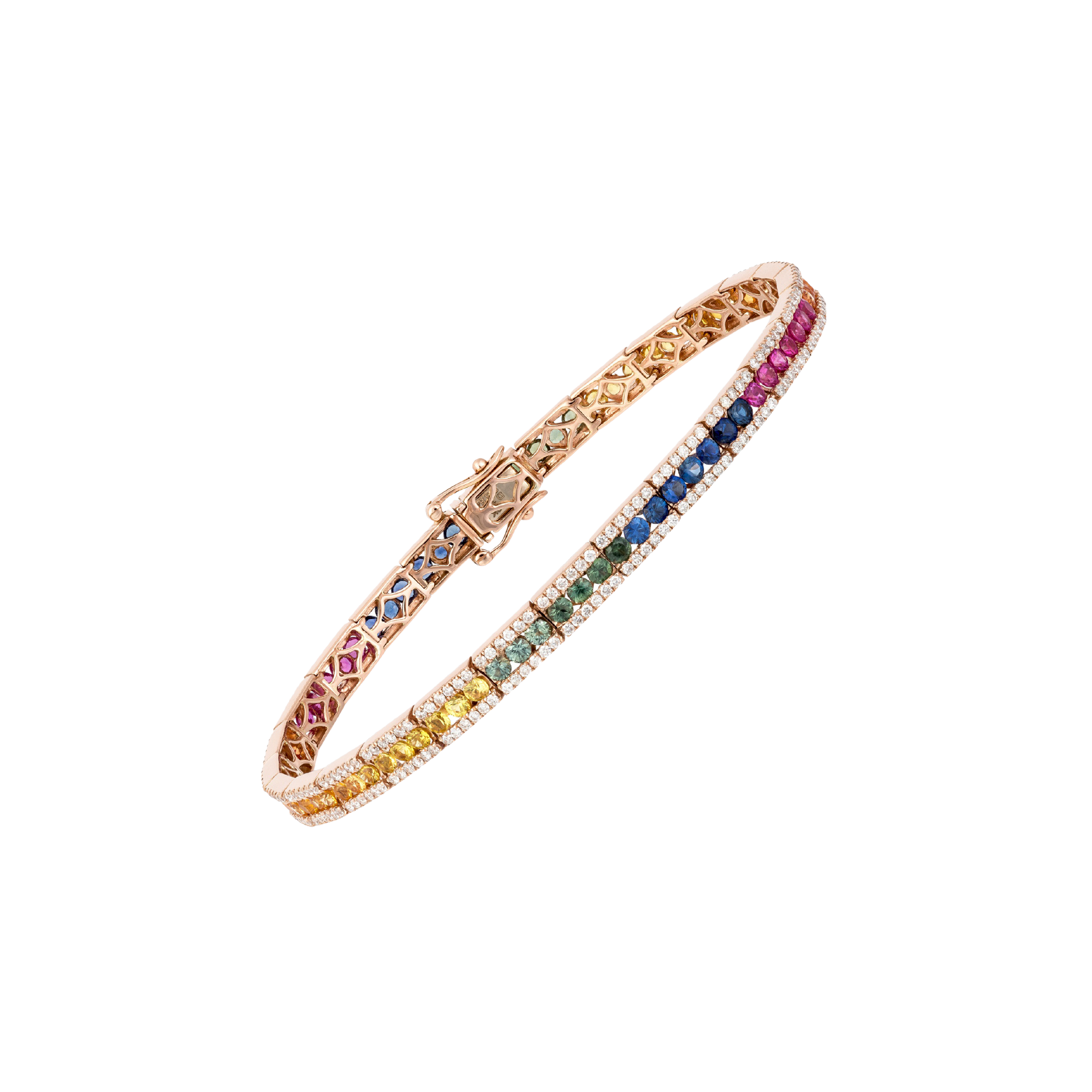 Bartorelli Italian Jewels | BRACCIALE IN ORO ROSA CON ZAFFIRI MULTICOLOR E DIAMANTI BIANCHI - KB1012/MS (2)