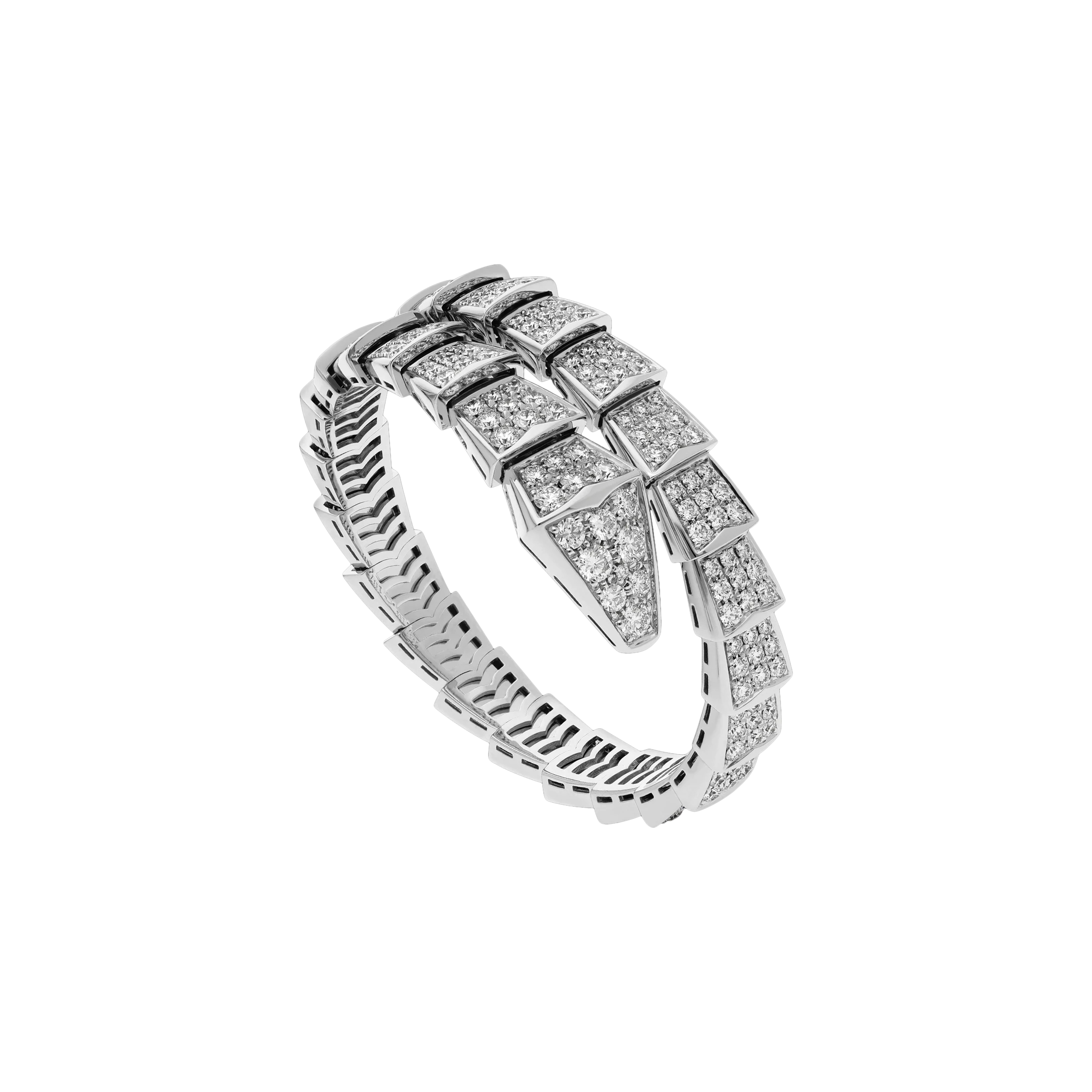 Bulgari | BRACCIALE SERPENTI VIPER IN ORO BIANCO E FULL PAV&Egrave; DI DIAMANTI - BR855231 - BR855231 (1)