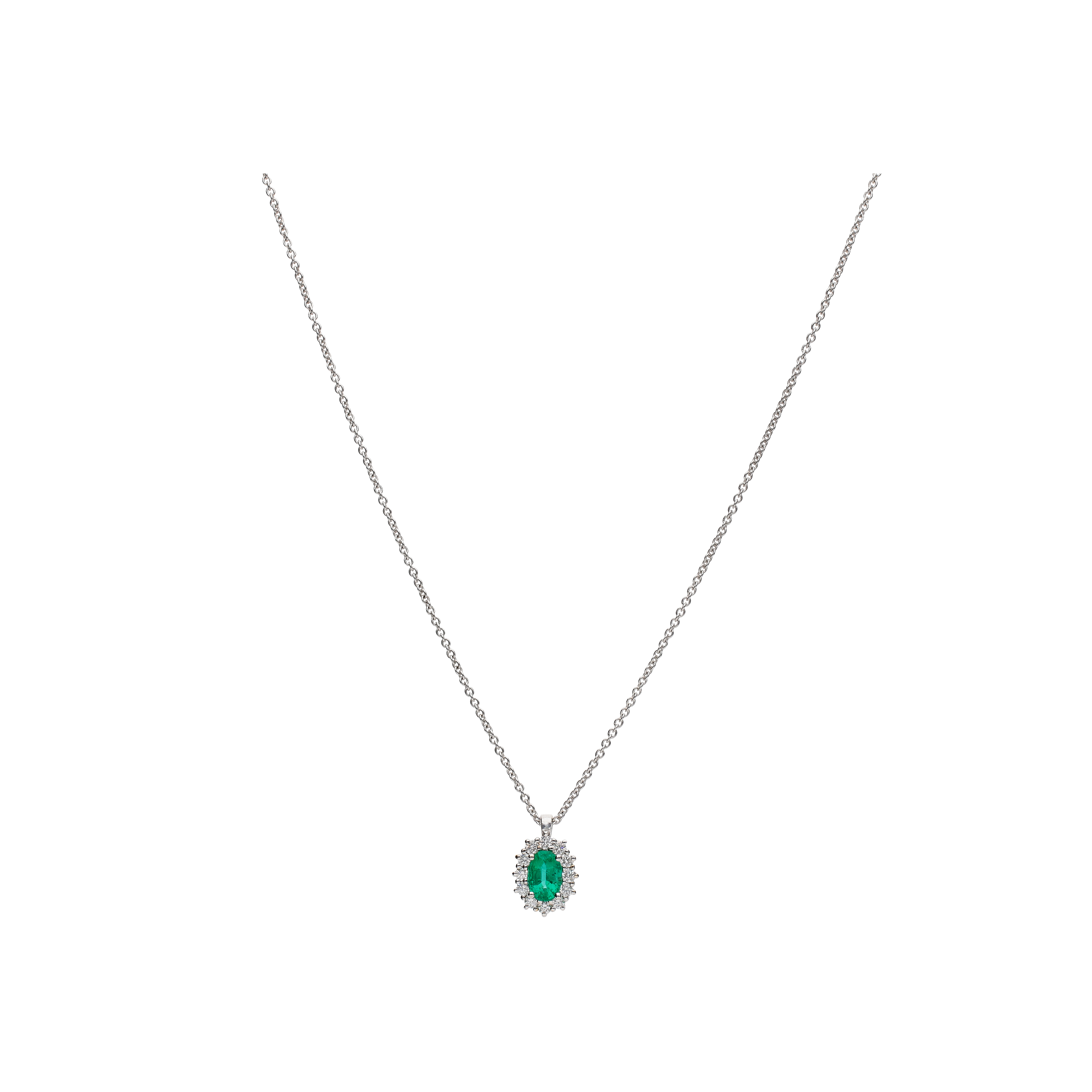 Bartorelli Italian Jewels | COLLANA IN ORO BIANCO CON PENDENTE SMERALDO E DIAMANTI - 234-C5028-6-4-SM (1)