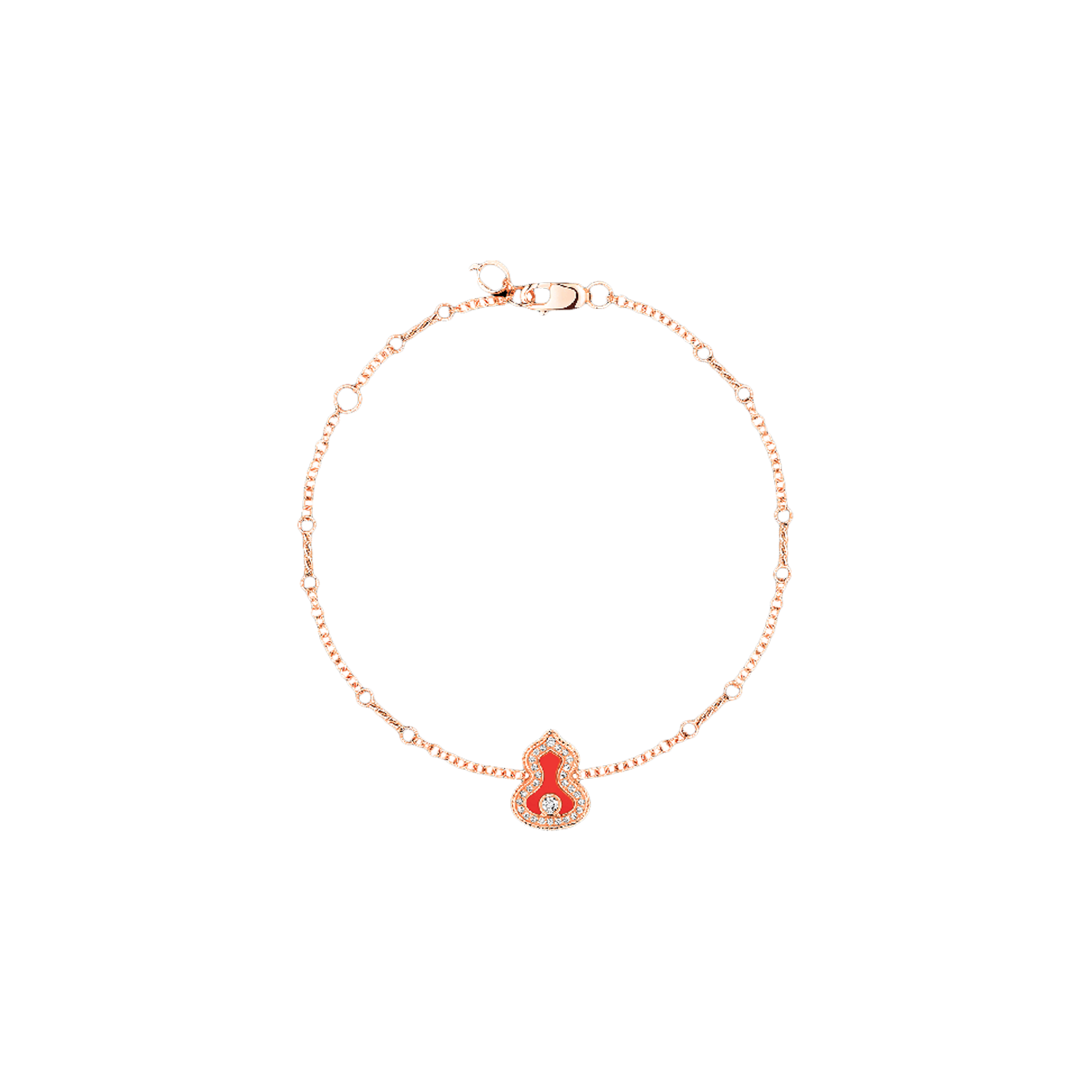 Qeelin | BRACCIALE WULU IN ORO ROSA CON DIAMANTI EAGATA ROSSA - WU-040-LGBL-RGDRA - WLB40AKRGRA (1)