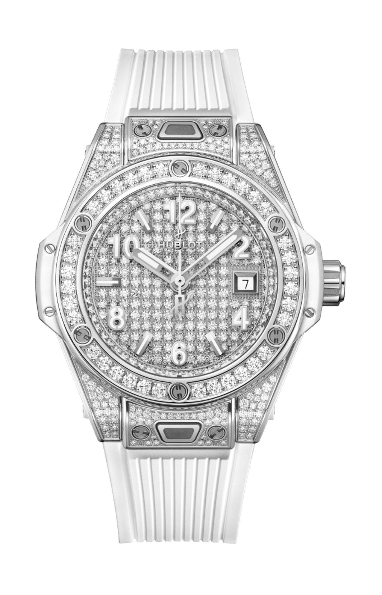 Hublot | BIG BANG ONE CLICK STEEL WHITE FULL PAV&Eacute; 33 MM - 485.SE.9000.RW.1604 (1)