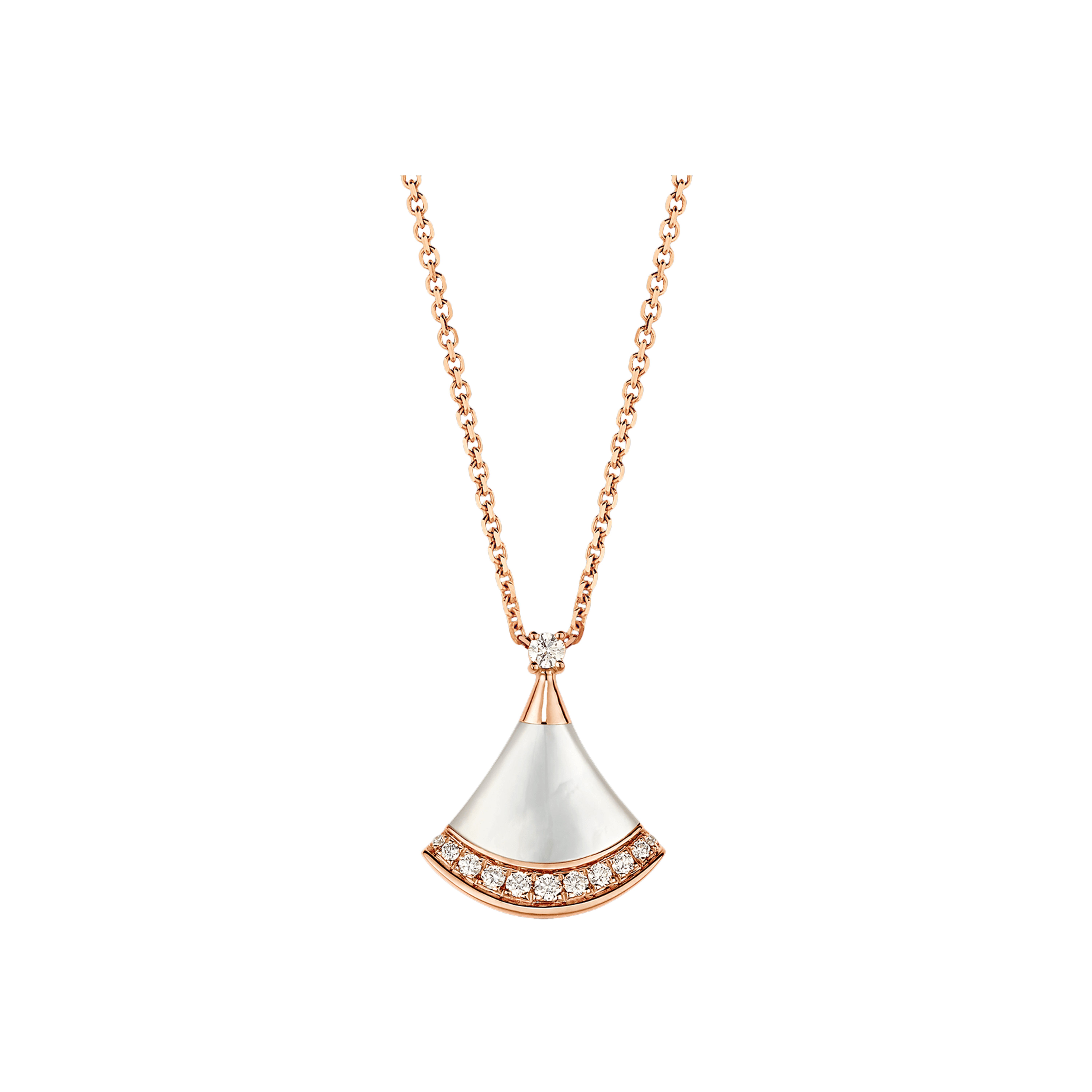 Bulgari | COLLANA DIVAS' DREAM IN ORO ROSA CON DIAMANTI E MADREPERLA - 358365 - CL858847 (1)