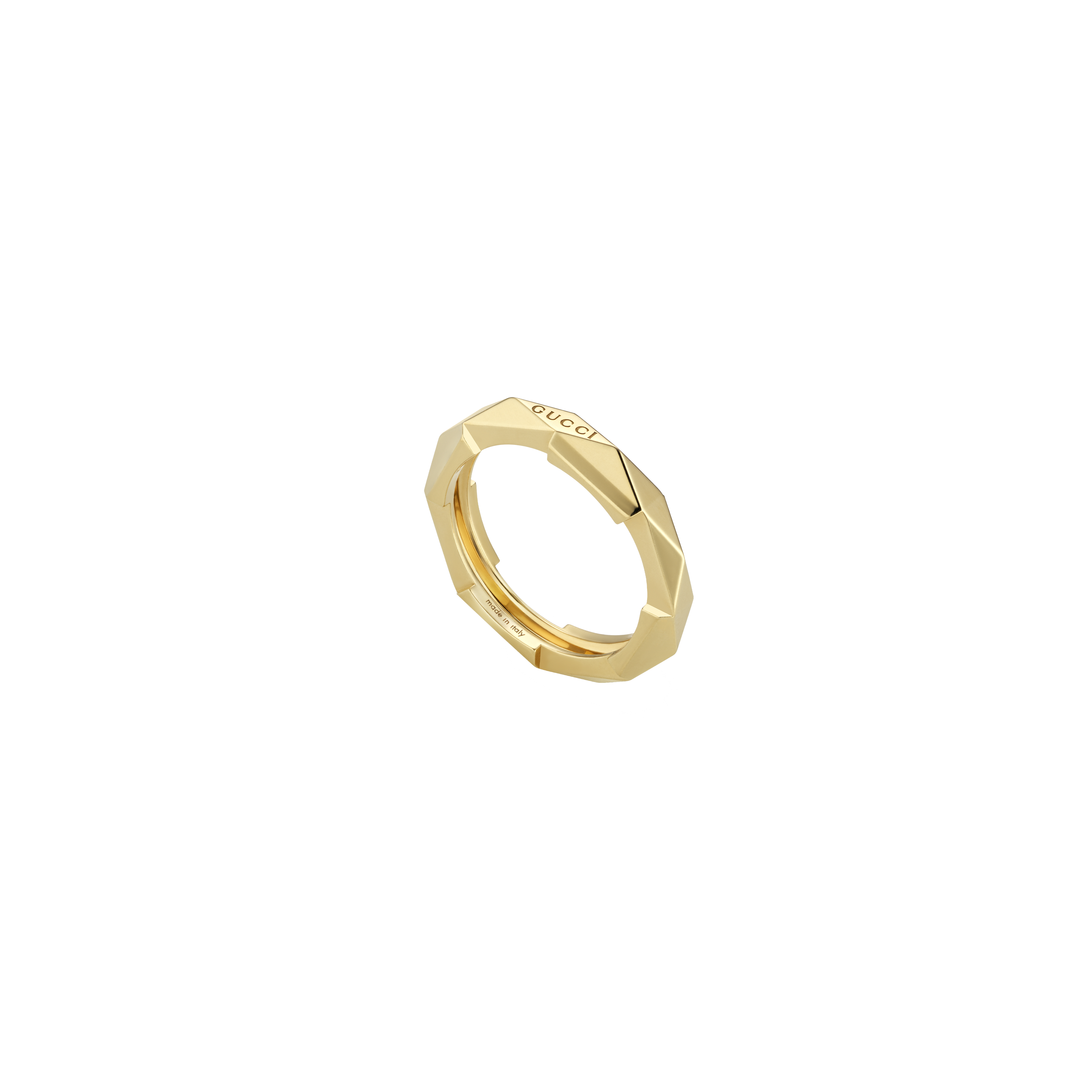 Gucci | ANELLO GUCCI LINK TO LOVE IN ORO GIALLO CON BORCHIE - YBC662177001 - YBC662177001 (1)