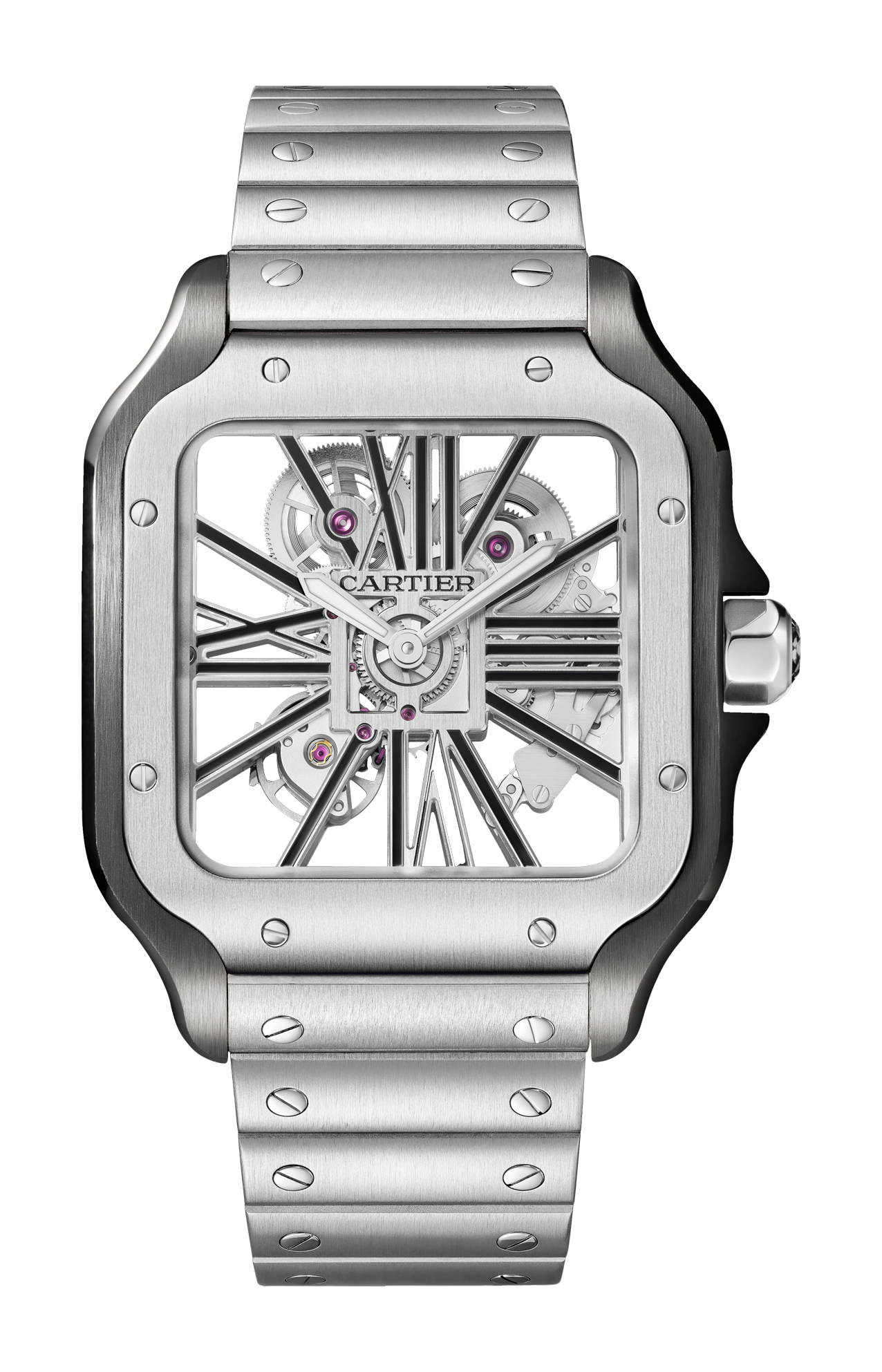 Cartier | SANTOS DE CARTIER, MODELLO GRANDE, SCHELETRATO, ACCIAIO, MANUALE - WHSA0027 (1)