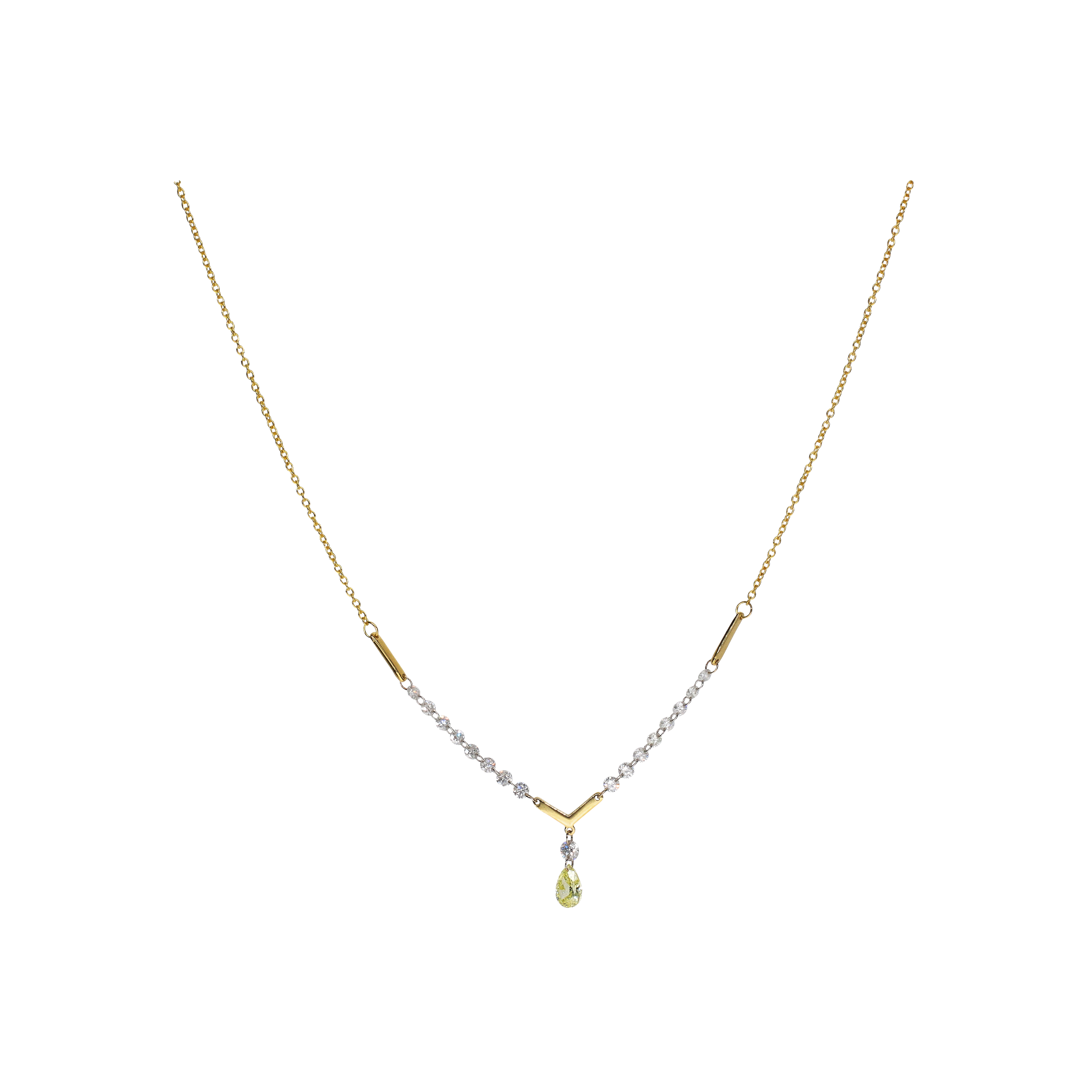 Bartorelli Italian Jewels | GIROCOLLO IN ORO GIALLO CON DIAMANTI BIANCHI E DIAMANTE FANCY YELLOW - C069/32/2 (1)
