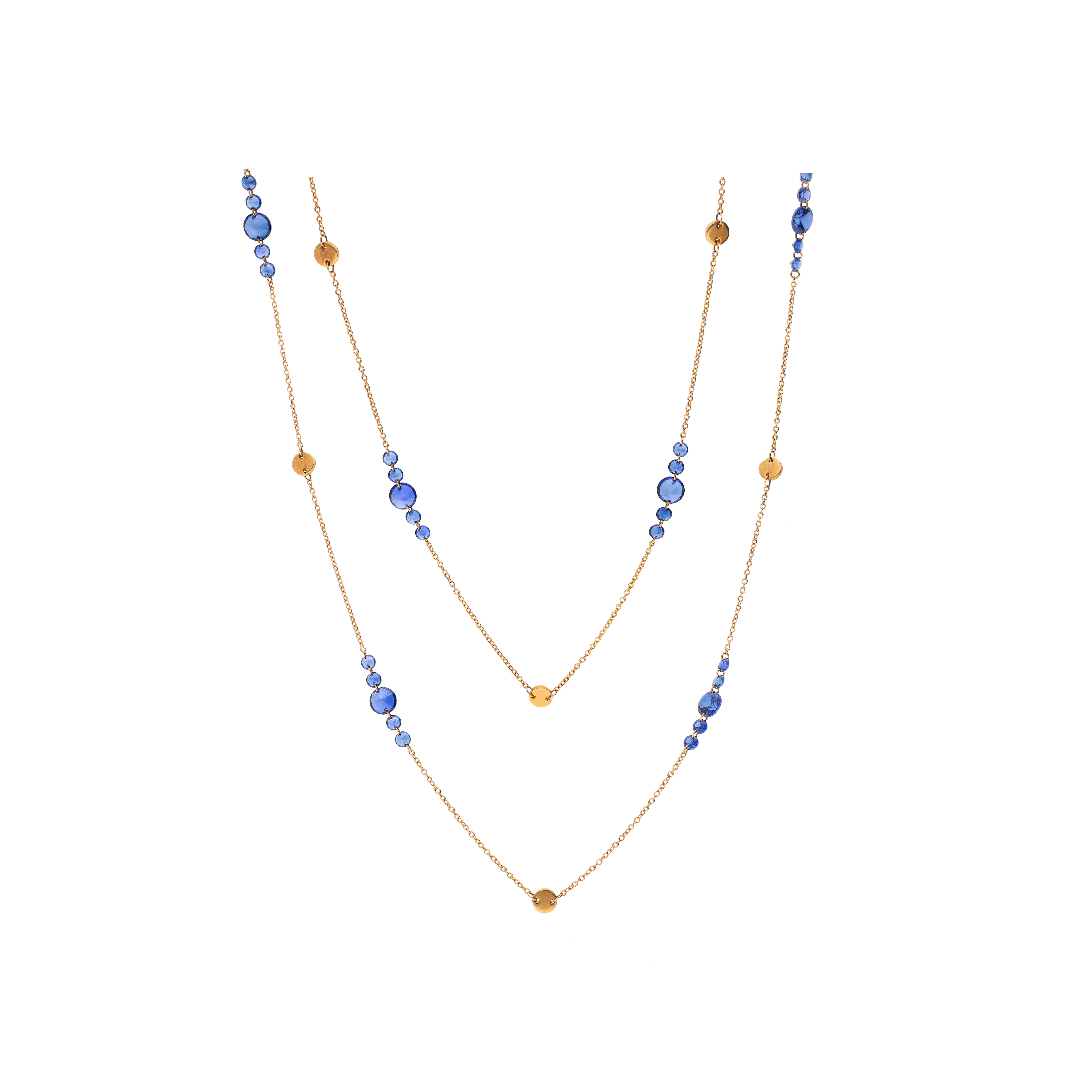Bartorelli Italian Jewels | COLLANA LUNGA IN ORO ROSA E ZAFFIRI BLU - C065/6/2 (1)