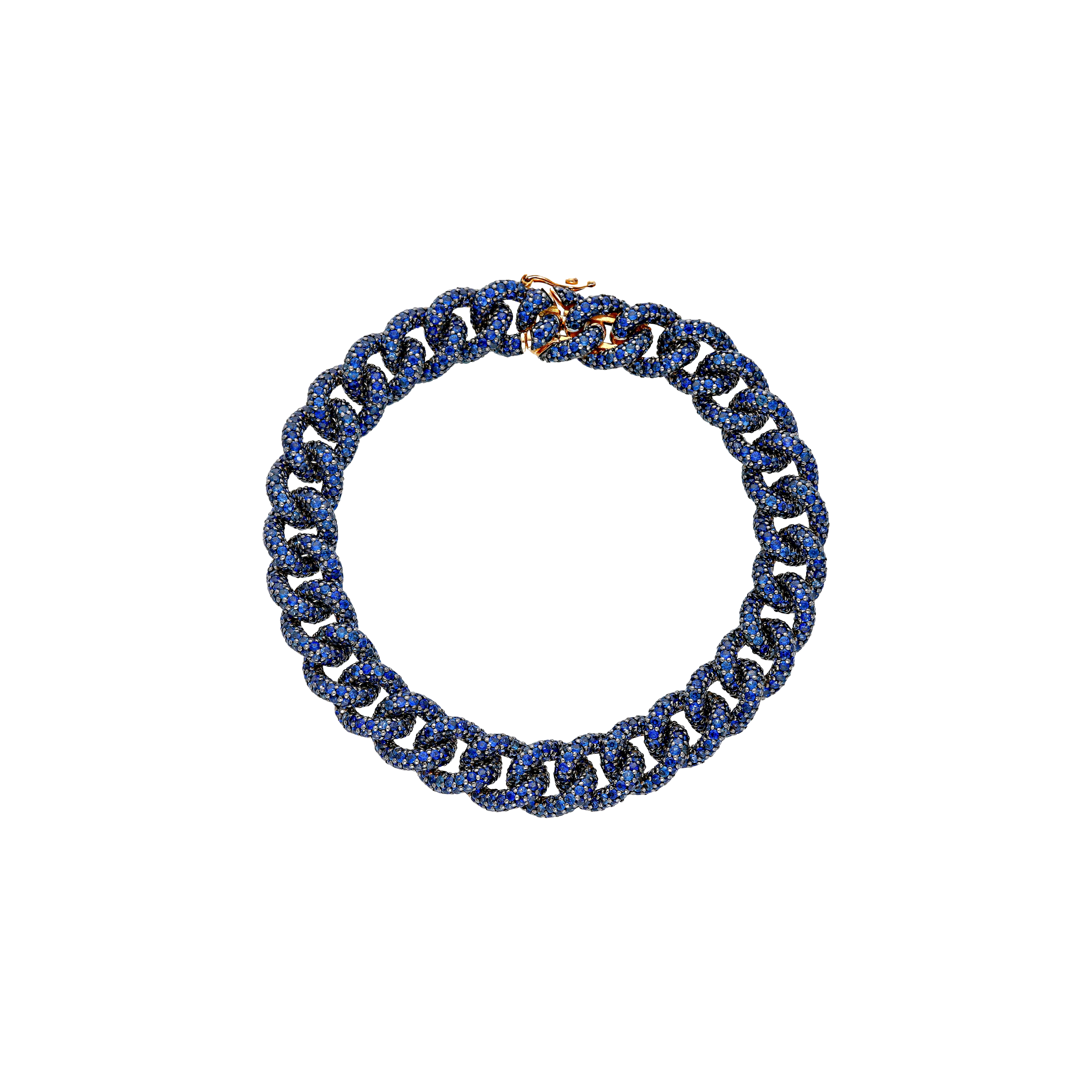 Bartorelli Italian Jewels | BRACCIALE GROUMETTE IN ORO ROSA FULL PAV&Eacute; DI ZAFFIRI BLU - VB20048SBLP (1)