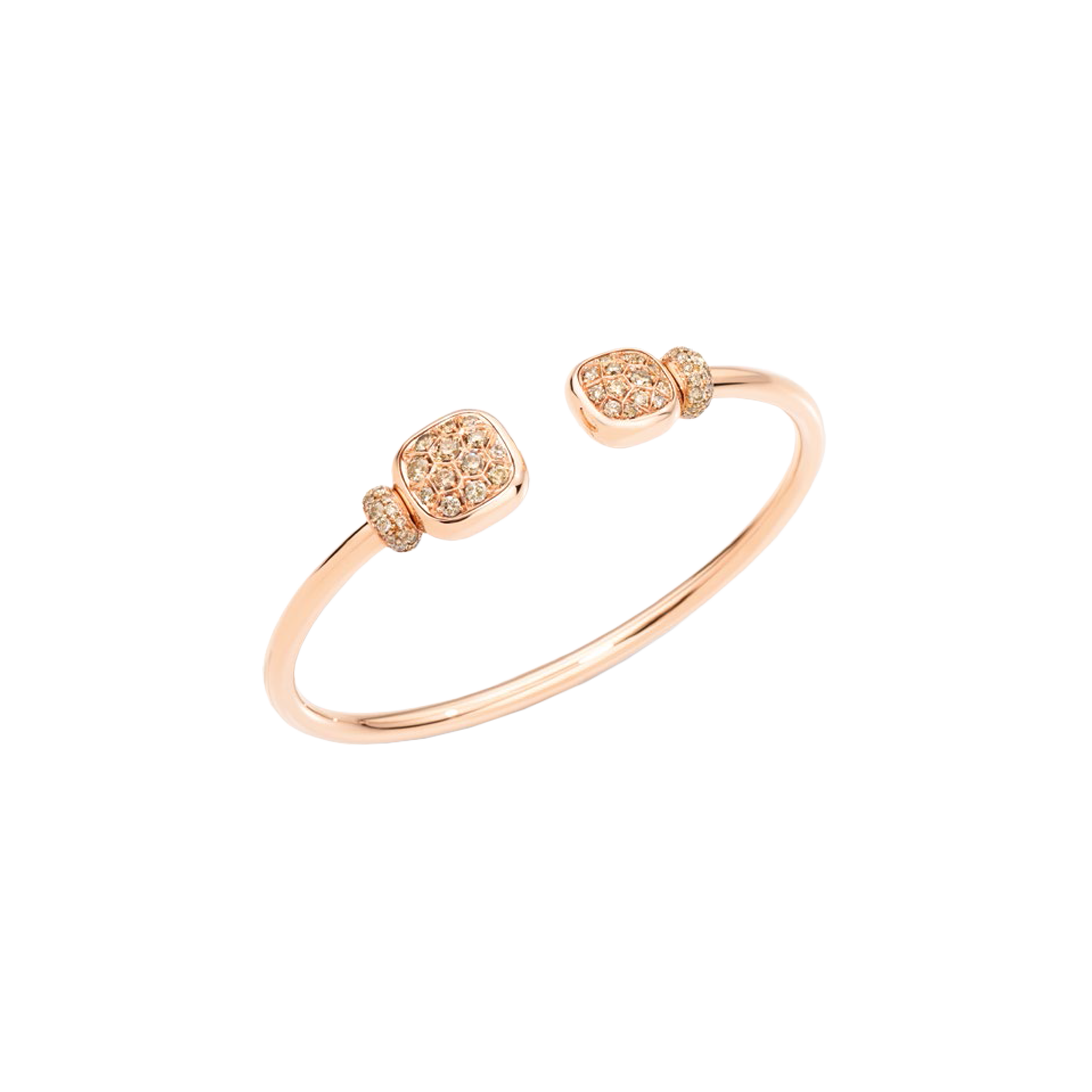 Pomellato | BRACCIALE NUDO IN ORO ROSA CON DIAMANTI BROWN E TOPAZI BIANCHI - PBC2027O7000DBRTB (1)