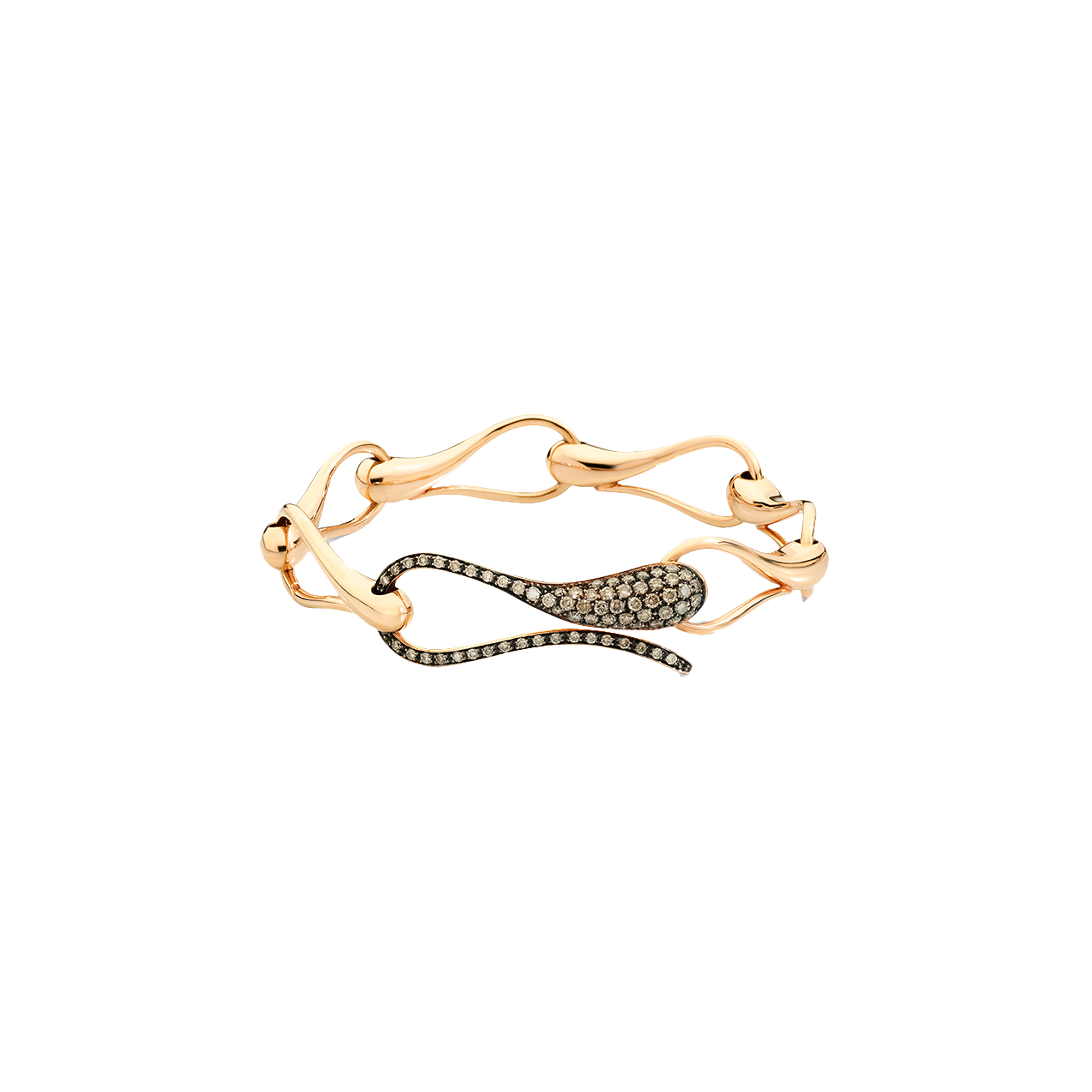 Dada Arrigoni | BRACCIALE CATENA ELIKA IN ORO ROSA E ORO BRUNITO CON PAV&Eacute; DI DIAMANTI BROWN - DEK01BRRNDW - DEK01BRRNDW (1)