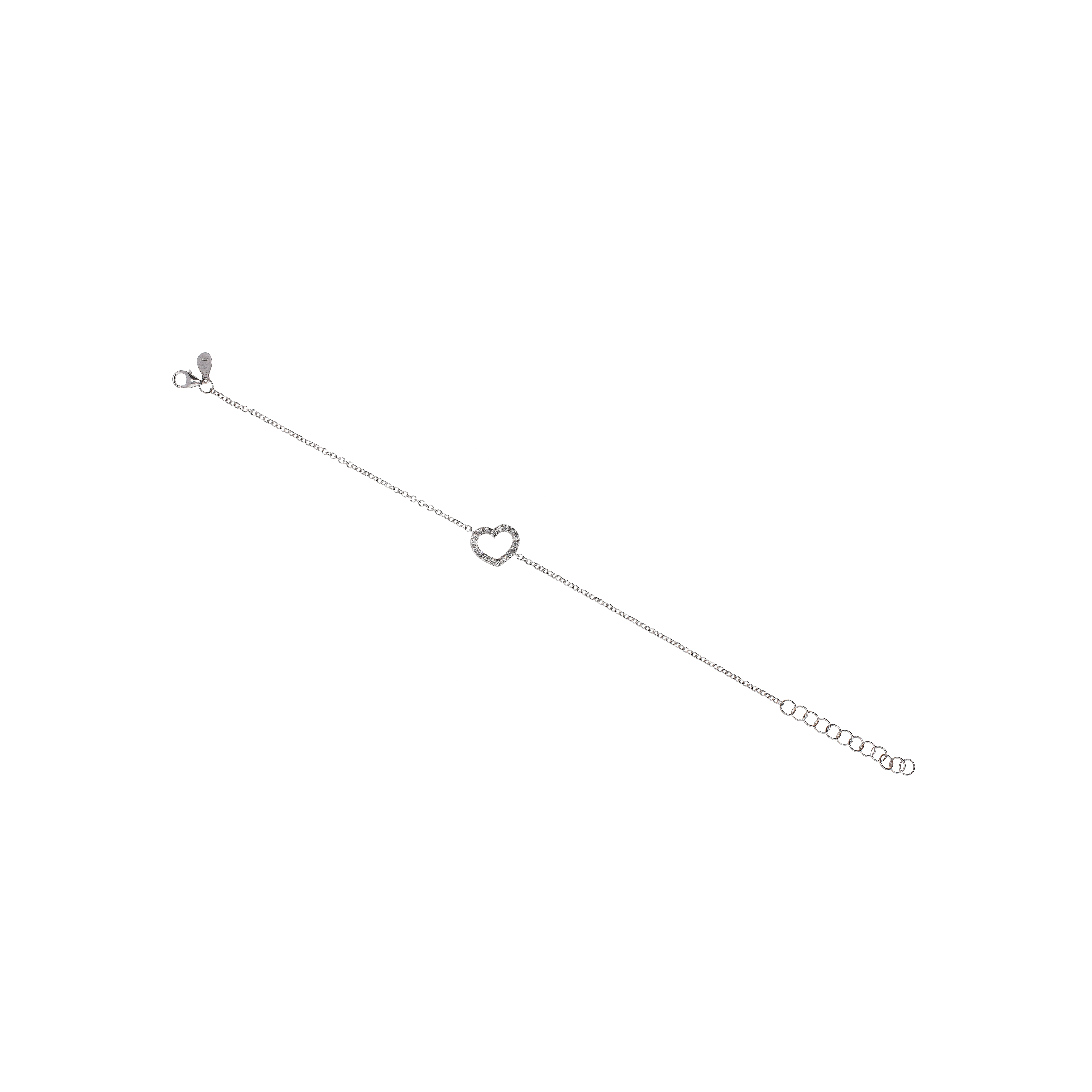 Bartorelli Italian Jewels | BRACCIALE IN ORO BIANCO CON CUORE SILHOUETTE IN DIAMANTI - FB1419B001 (1)