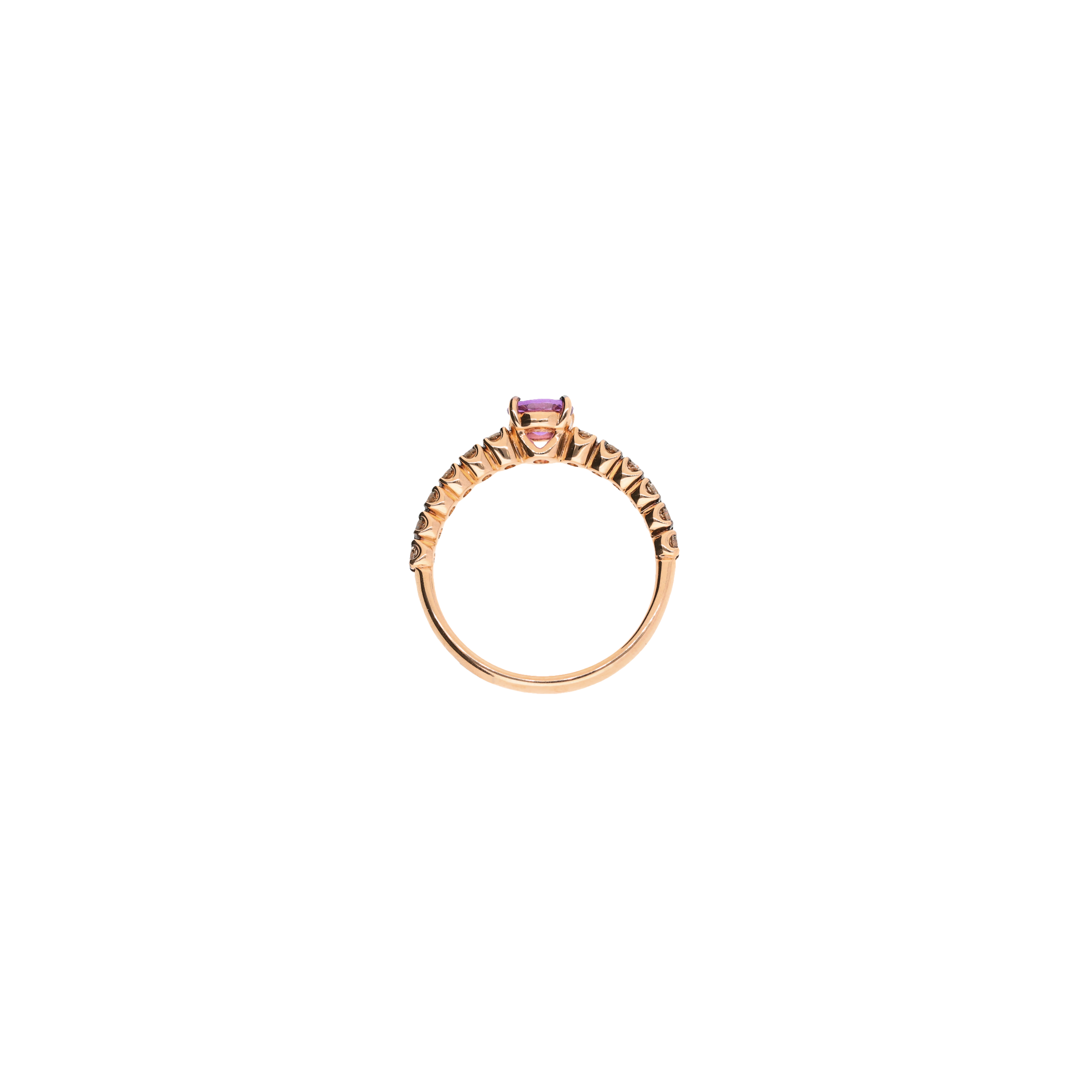 Bartorelli Italian Jewels | ANELLO IN ORO ROSA CON ZAFFIRO VIOLA  E DIAMANTI BROWN - FA1142R011002N (3)