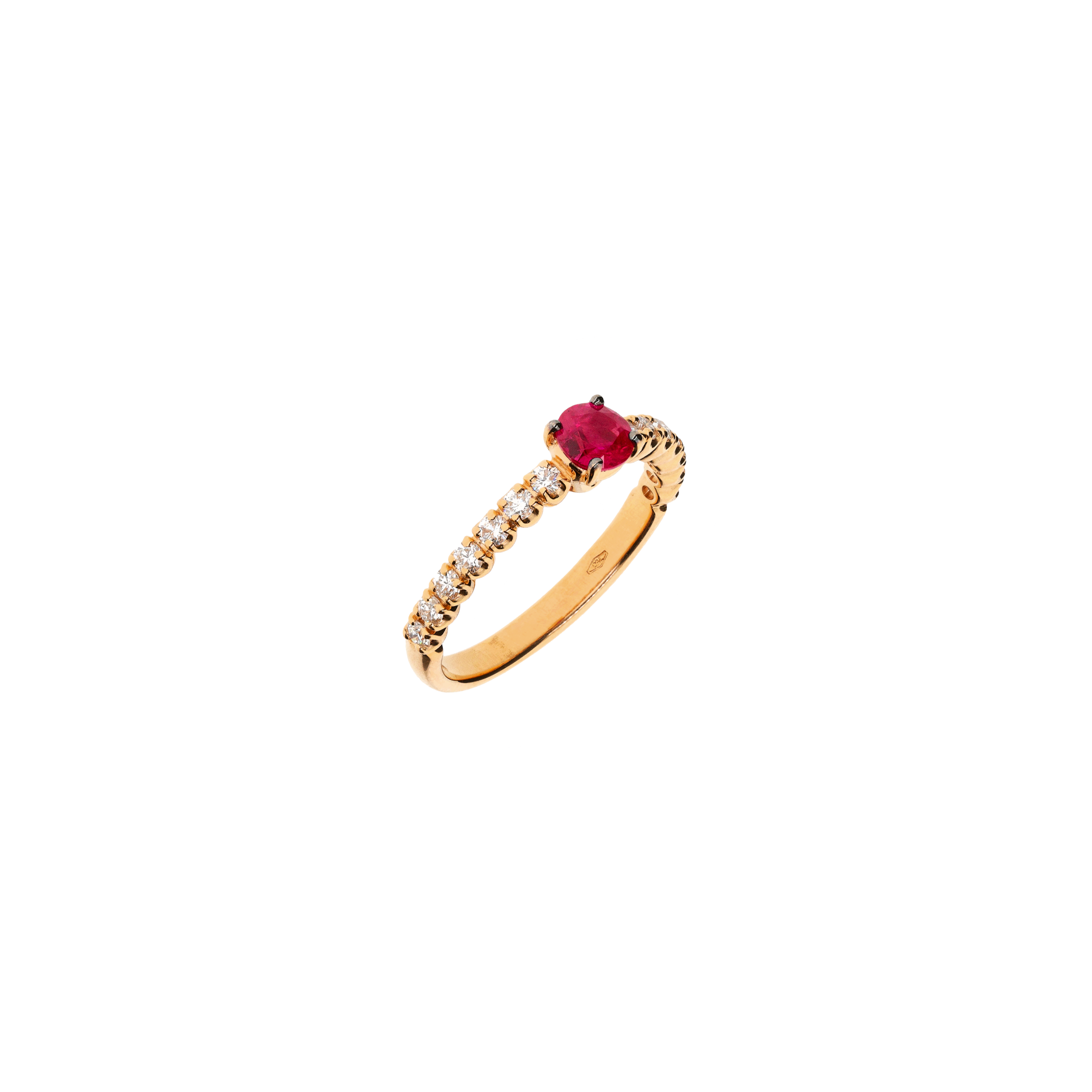 Bartorelli Italian Jewels | ANELLO IN ORO ROSA CON RUBINO E  DIAMANTI - FA1141R007001 (1)