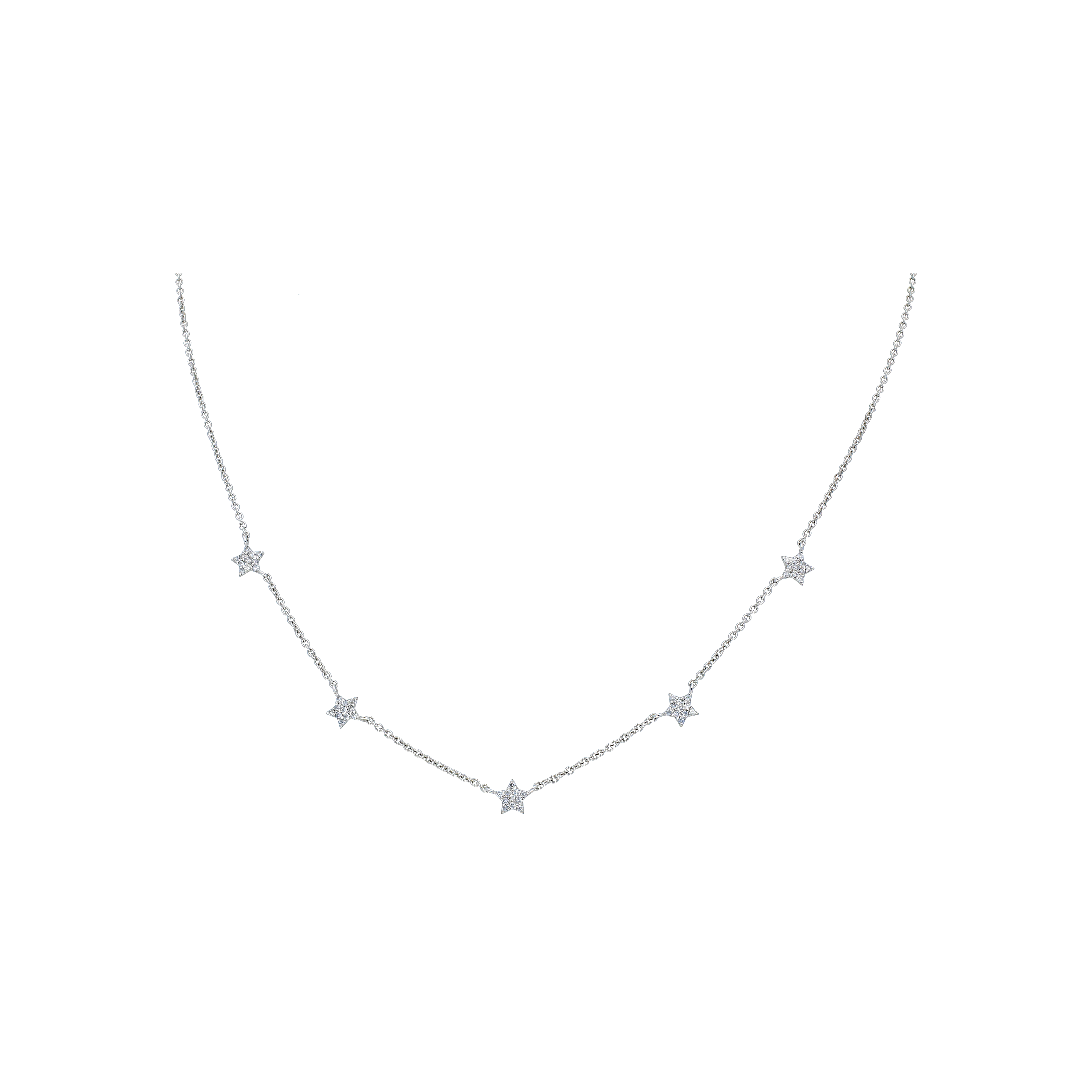 Bartorelli Italian Jewels | COLLANA GIROCOLLO STELLE IN ORO BIANCO E DIAMANTI - C054/3OB (1)