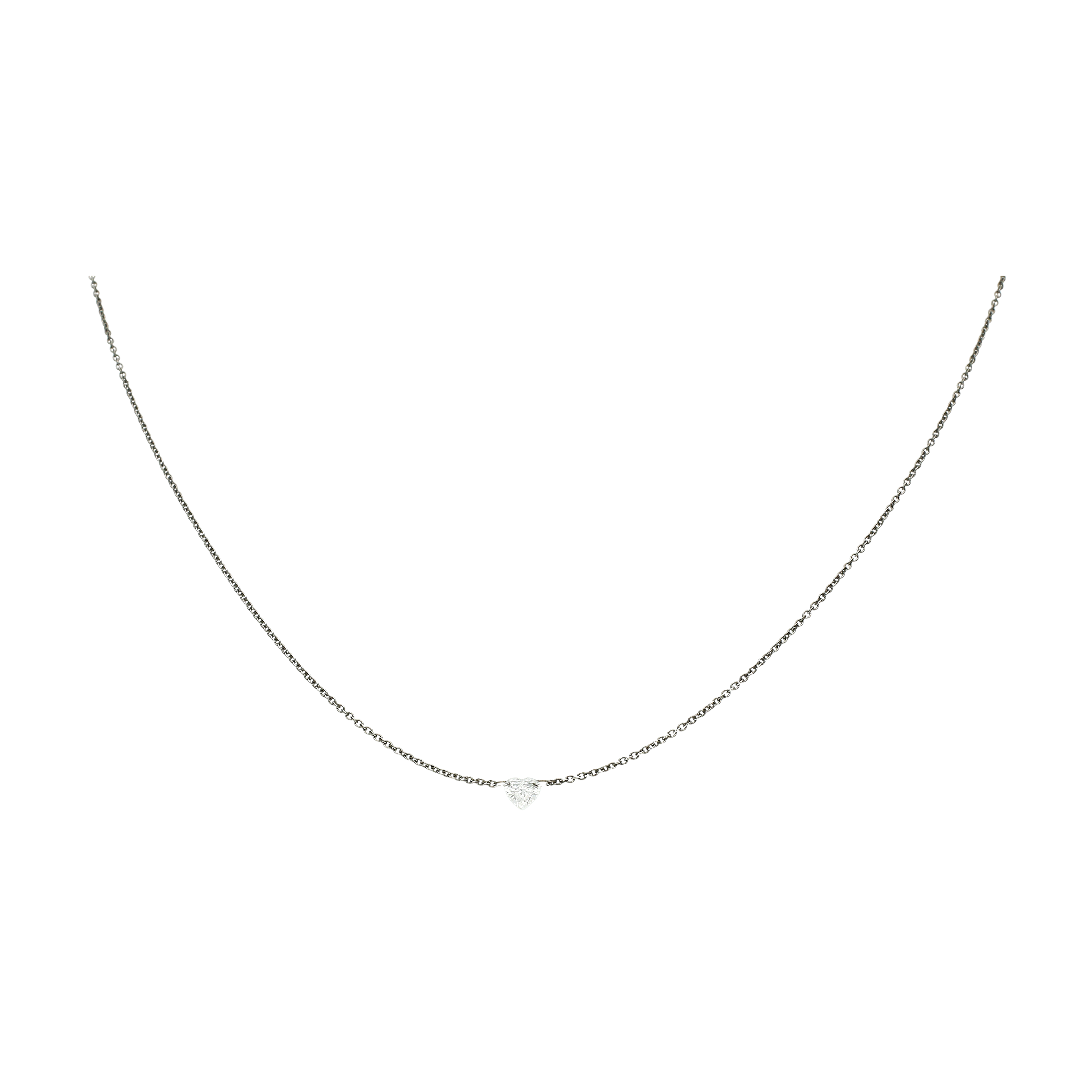 Bartorelli Italian Jewels | Collana Solitario diamante cuore in oro bianco brunito - C058/6ON (1)