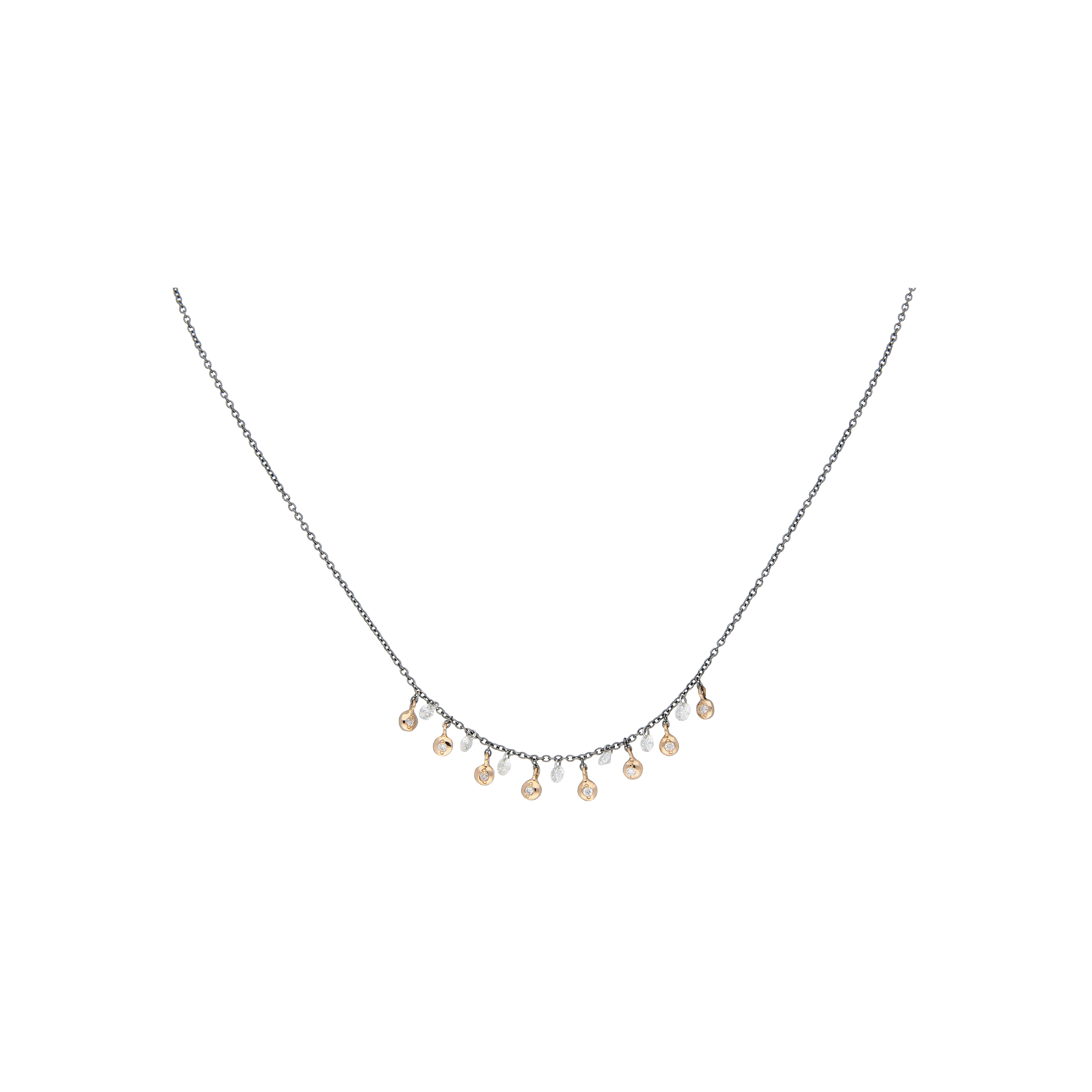 Bartorelli Italian Jewels | GIROCOLLO IN ORO BRUNITO E ROSA CON DIAMANTI - C058/32-C4 (1)
