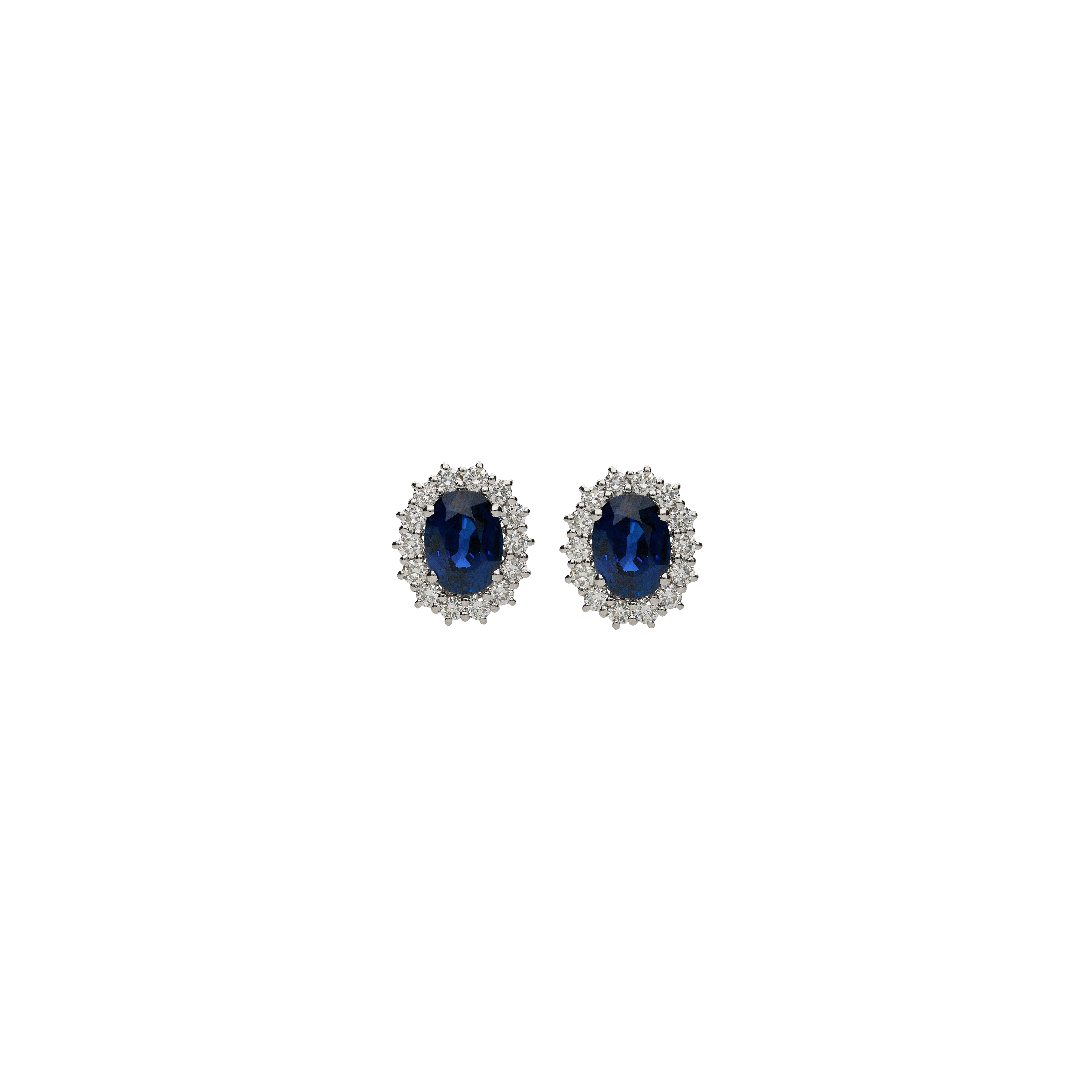Bartorelli Italian Jewels | ORECCHINI A LOBO IN ORO BIANCO CON ZAFFIRI BLU E DIAMANTI - 326-CONT-BO (1)