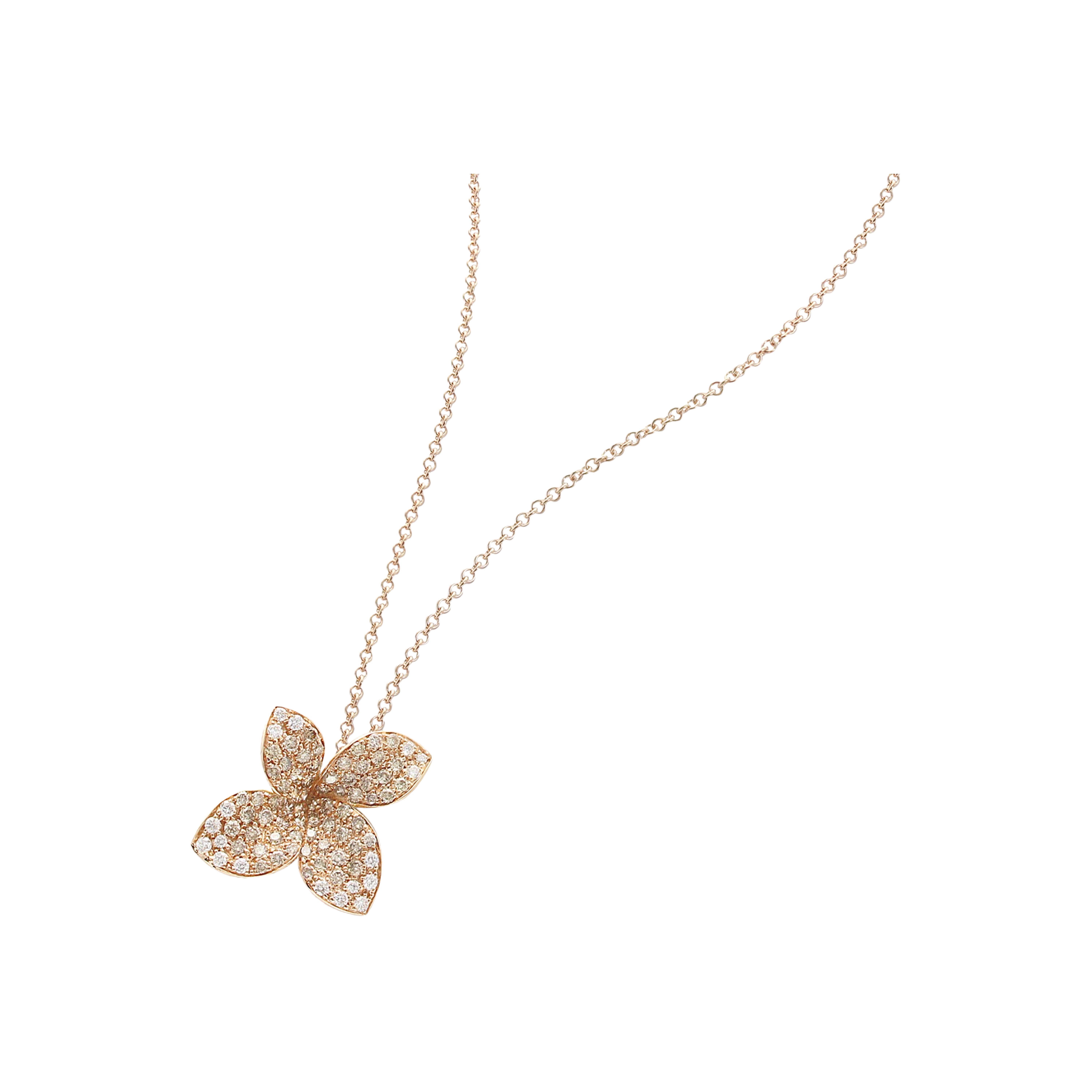 Pasquale Bruni | COLLANA PETIT GARDEN IN ORO ROSA CON DIAMANTI, FIORE MEDIO -  15382R - 15382R (1)