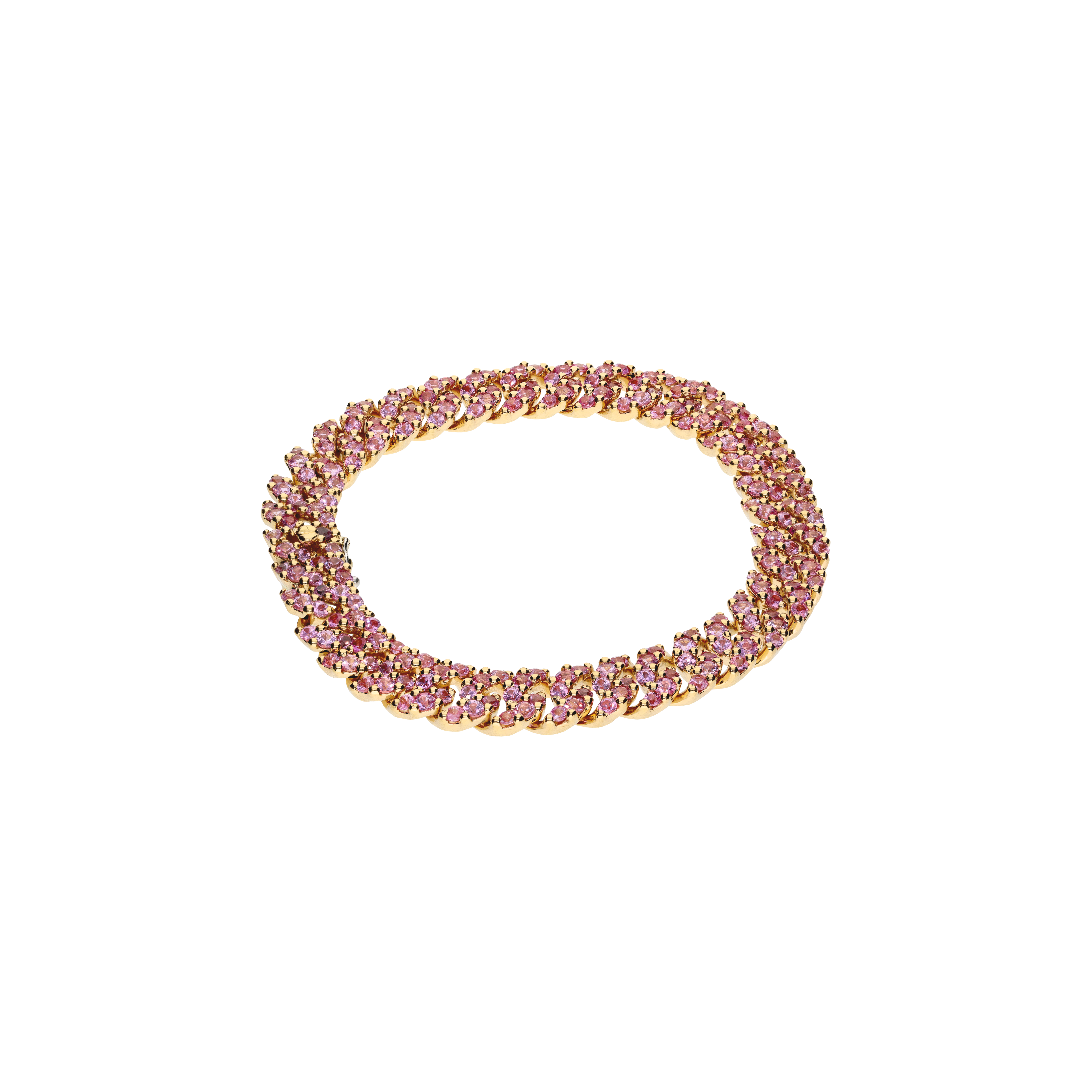 Bartorelli Italian Jewels | BRACCIALE GROUMETTE IN ORO ROSA E ZAFFIRI ROSA - 089-114NS-OR-ZR (1)