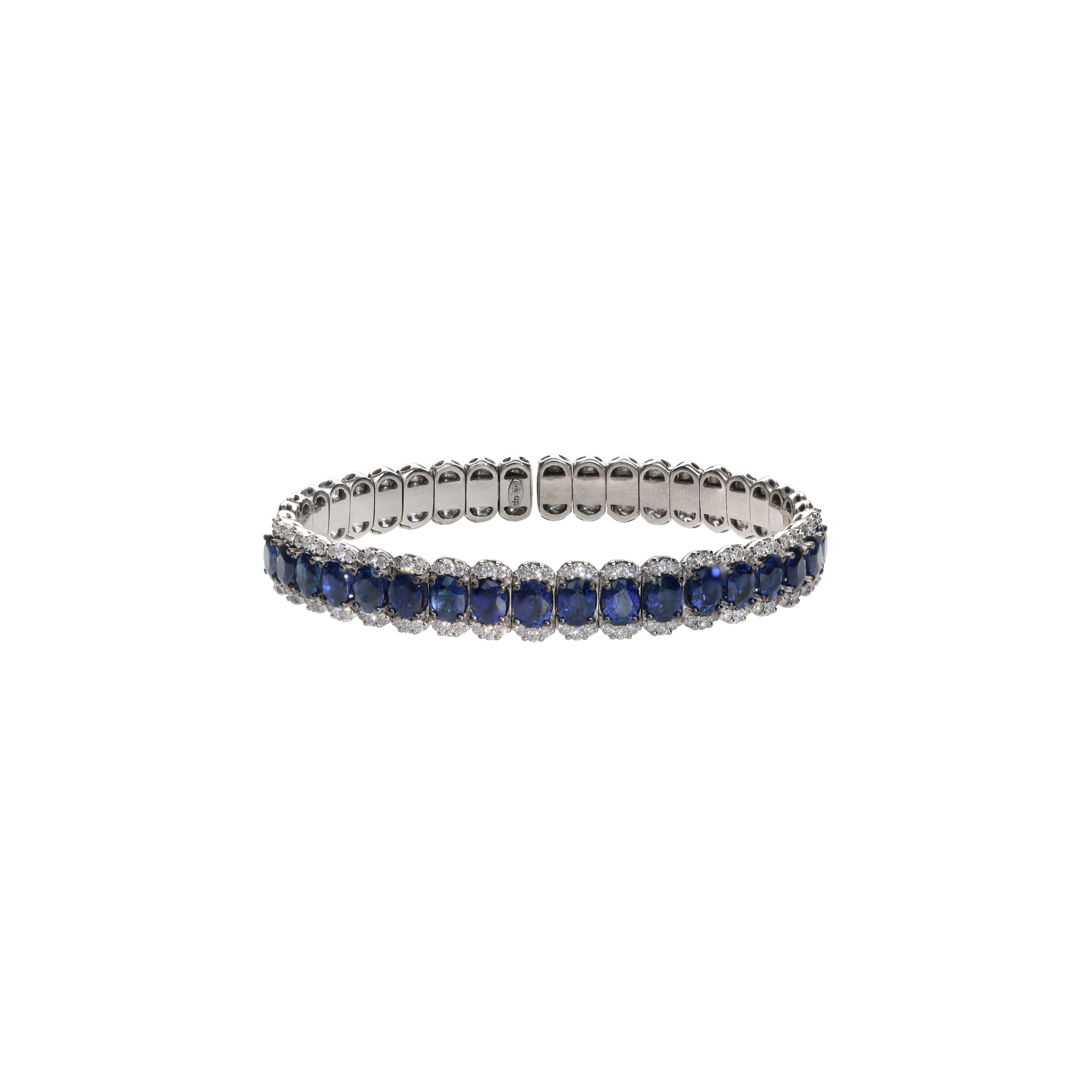 Bartorelli Italian Jewels | BRACCIALE RIGIDO IN ORO BIANCO CON DIAMANTI E ZAFFIRI BLU - 1PU0032191/5 (1)