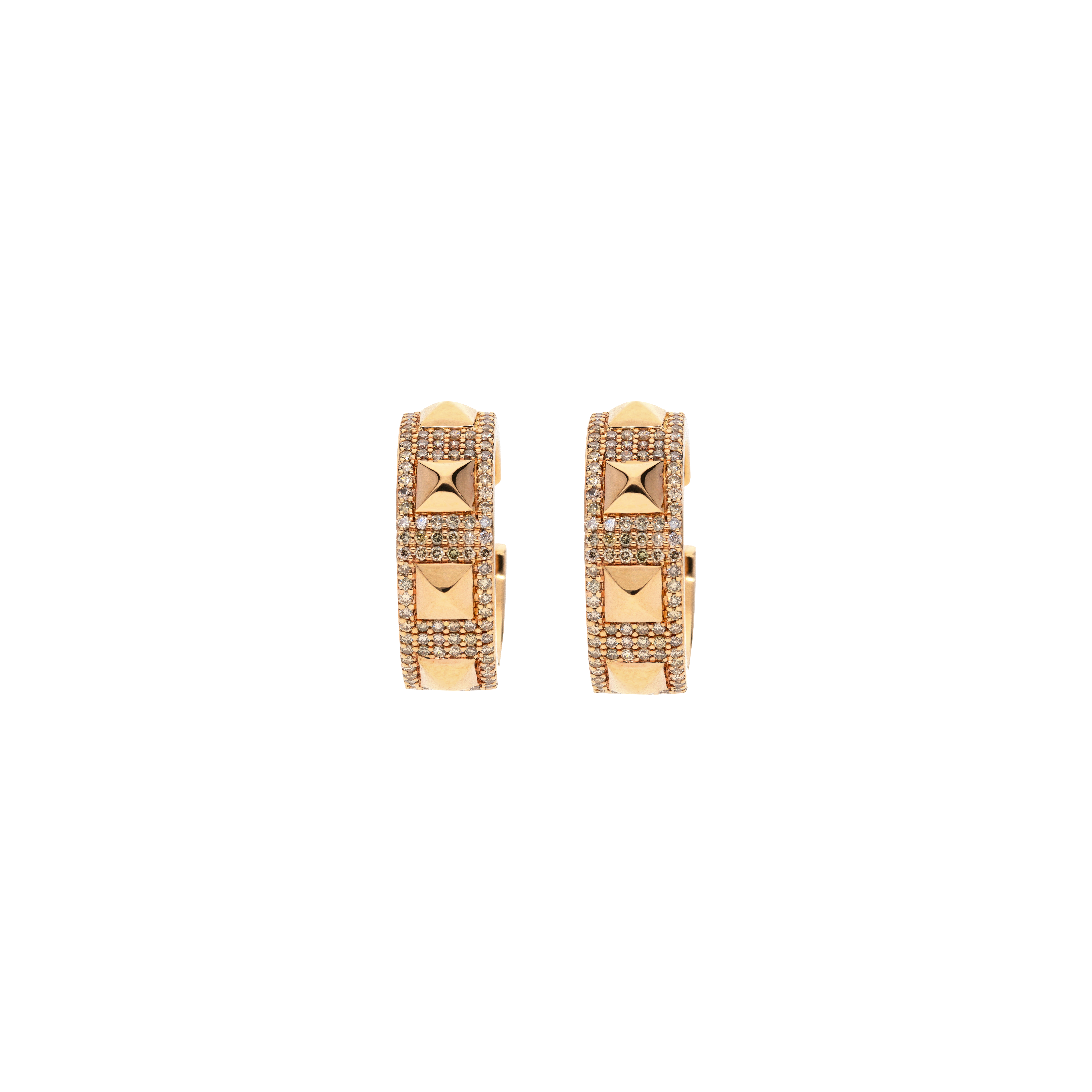 Bartorelli Italian Jewels | ORECCHIN ICERCHIO IN ORO ROSA PAV&Eacute; DI DIAMANTI BROWN - VE29014DBP (1)