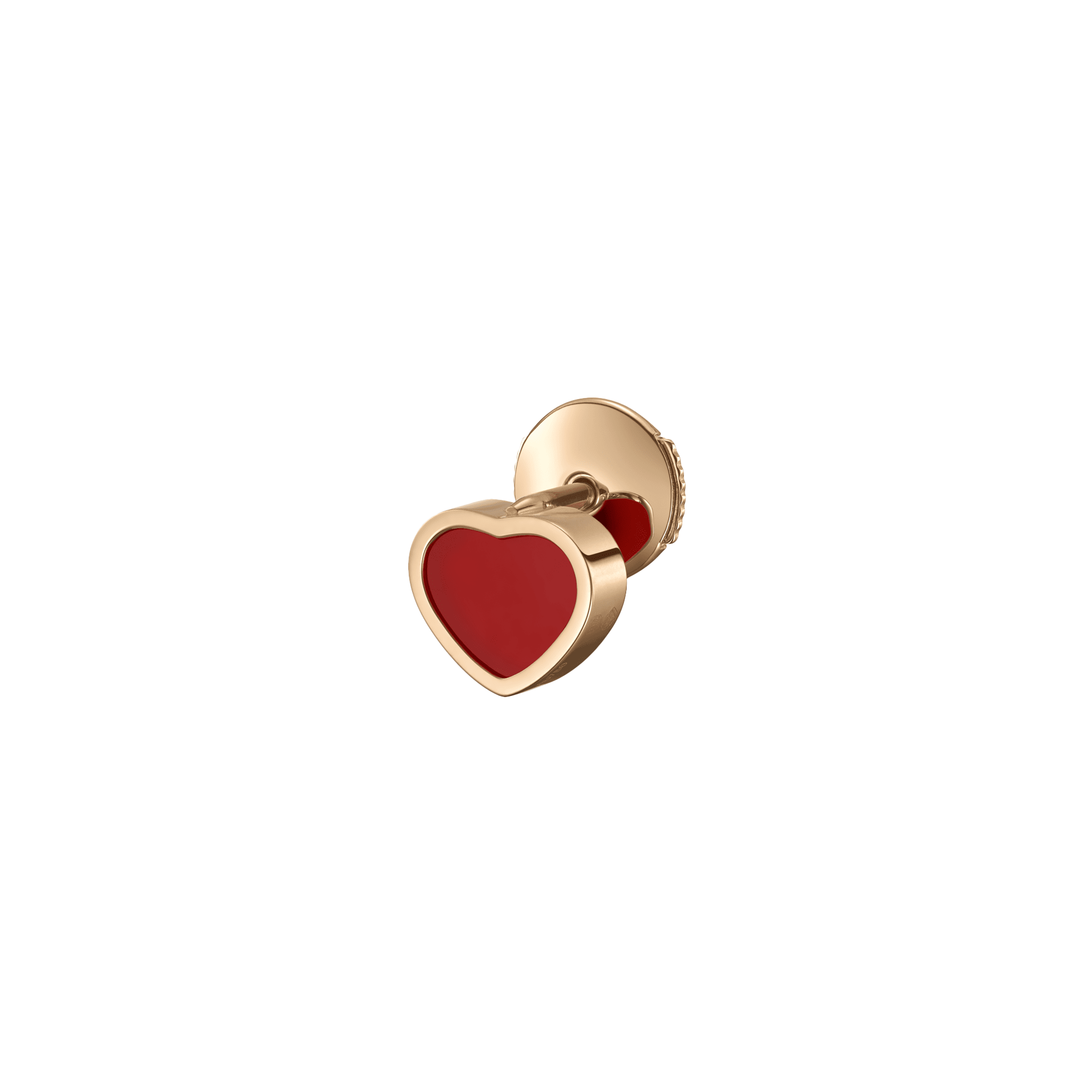 Chopard | CHOPARD - ORECCHINO SINGOLO MY HAPPY HEARTS IN ORO ROSA ETICO, CORNIOLA - 83A086-5802 - 83A086 (1)