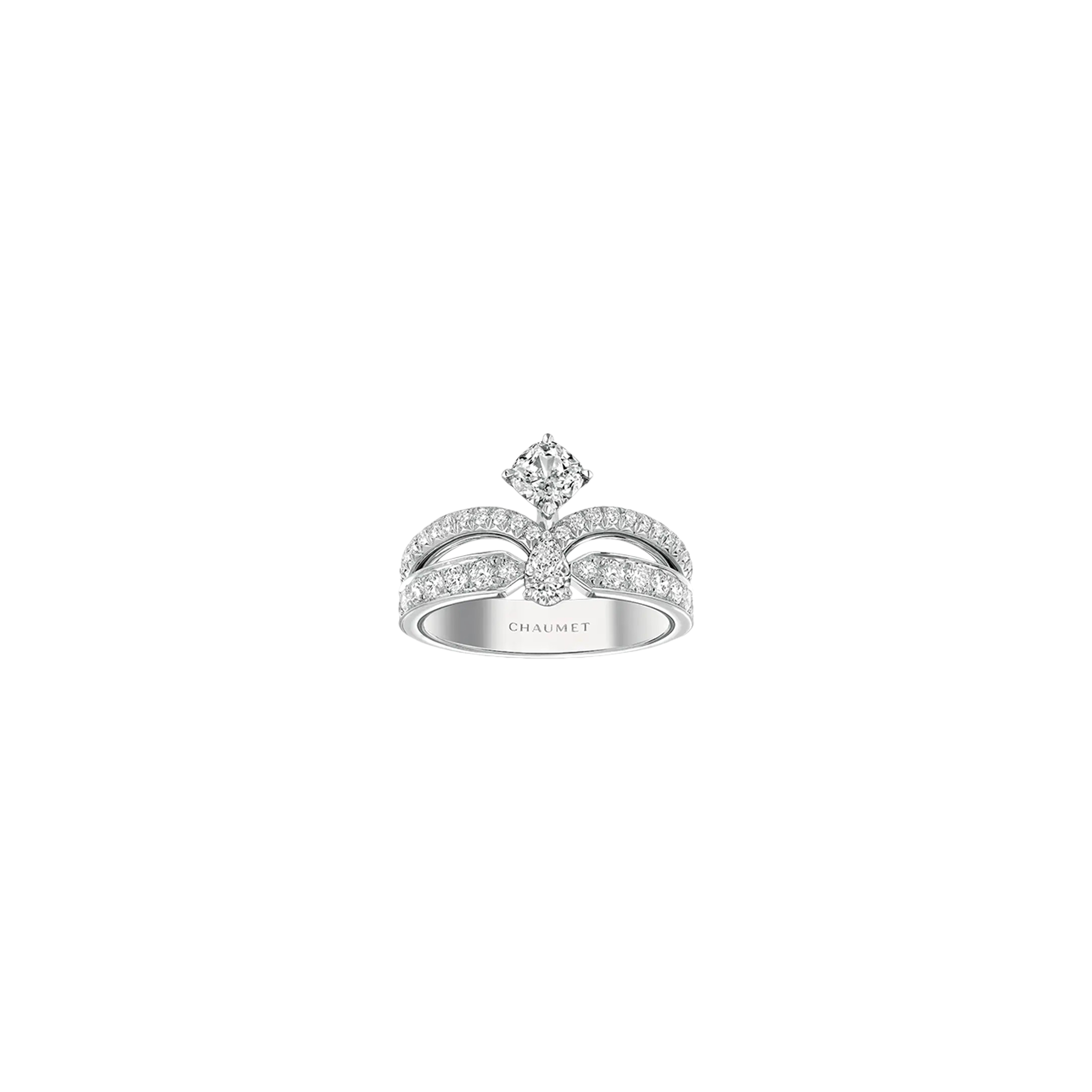 Chaumet | CHAUMET - ANELLO SOLITARIO JOS&Eacute;PHINE &Eacute;CLAT FLORAL IN PLATINO CON DIAMANTI - J3MG00 - J3MQ00 (1)