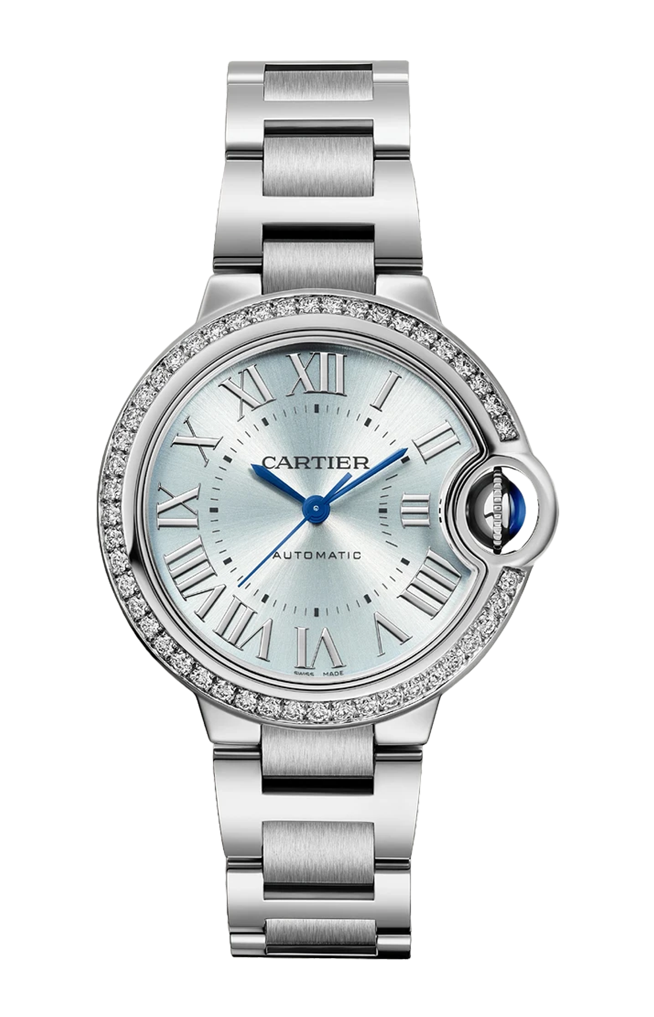 Cartier | BALLON BLEU DE CARTIER 33 MM, AUTOMATICO, ACCIAIO, DIAMANTI - W4BB0028 (1)