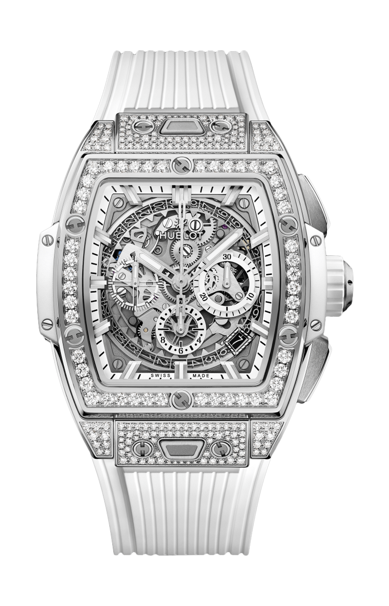 Hublot | SPIRIT OF BIG BANG TITANIUM WHITE PAV&Eacute; 42 MM - 642.NE.2010.RW.1604 (1)