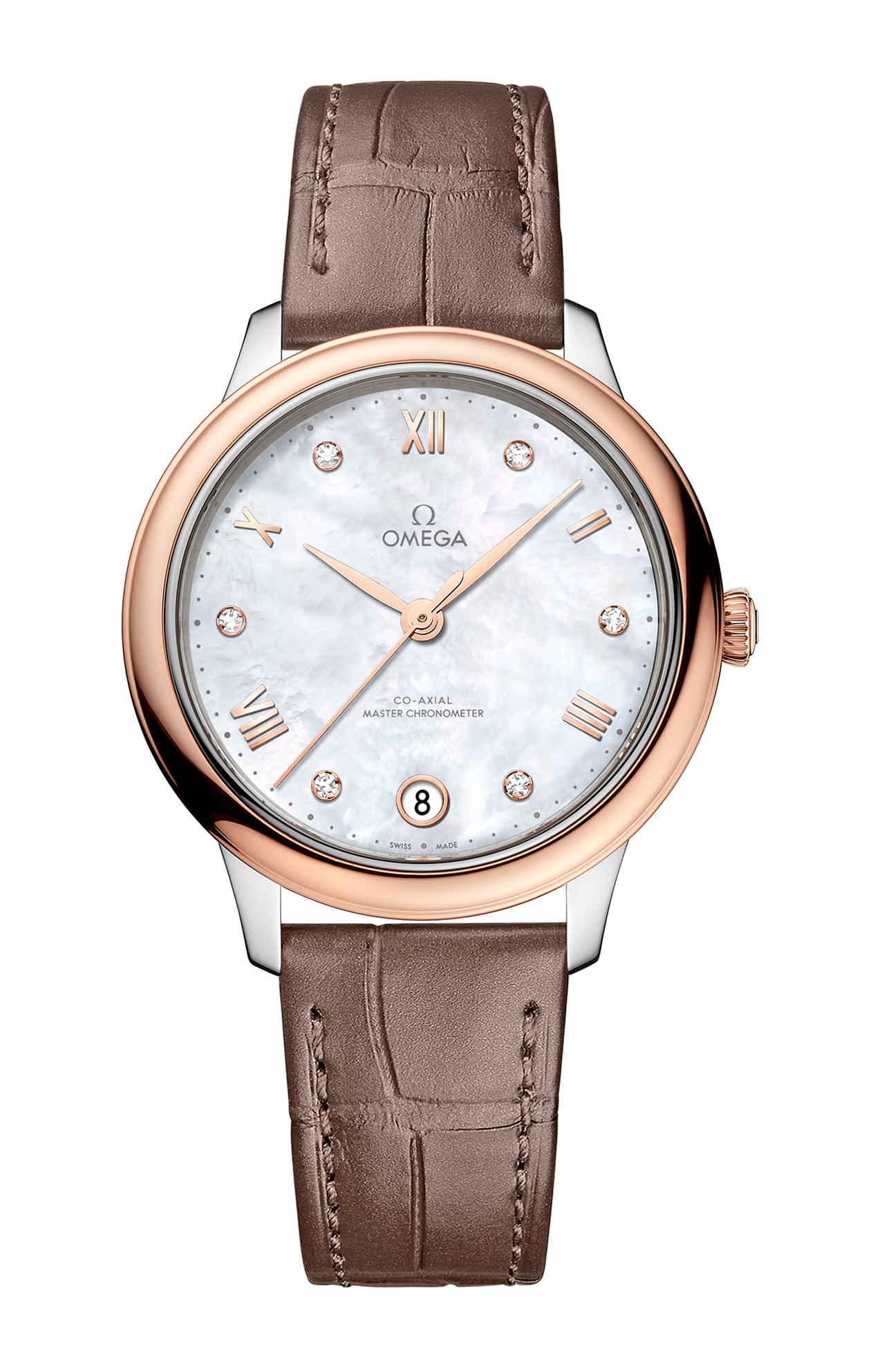 Omega | DE VILLE PRESTIGE 34 MM, ACCIAIO-ORO SEDNA&trade; SU PELLE - 434.23.34.20.55.001 (1)