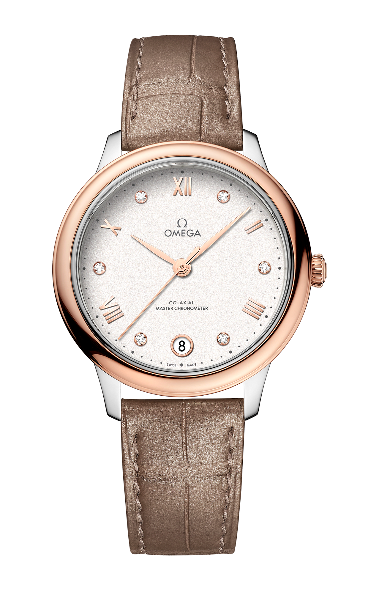 Omega | DE VILLE PRESTIGE 34 MM, ACCIAIO-ORO SEDNA&trade; SU PELLE - 434.23.34.20.52.001 (1)