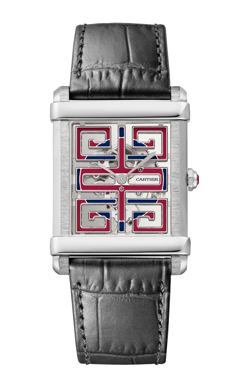 Cartier | TANK CHINOISE SKELETON PLATINUM MODELLO GRANDE, MANUALE - EDIZIONE LIMITATA - WHTA0015 (1)