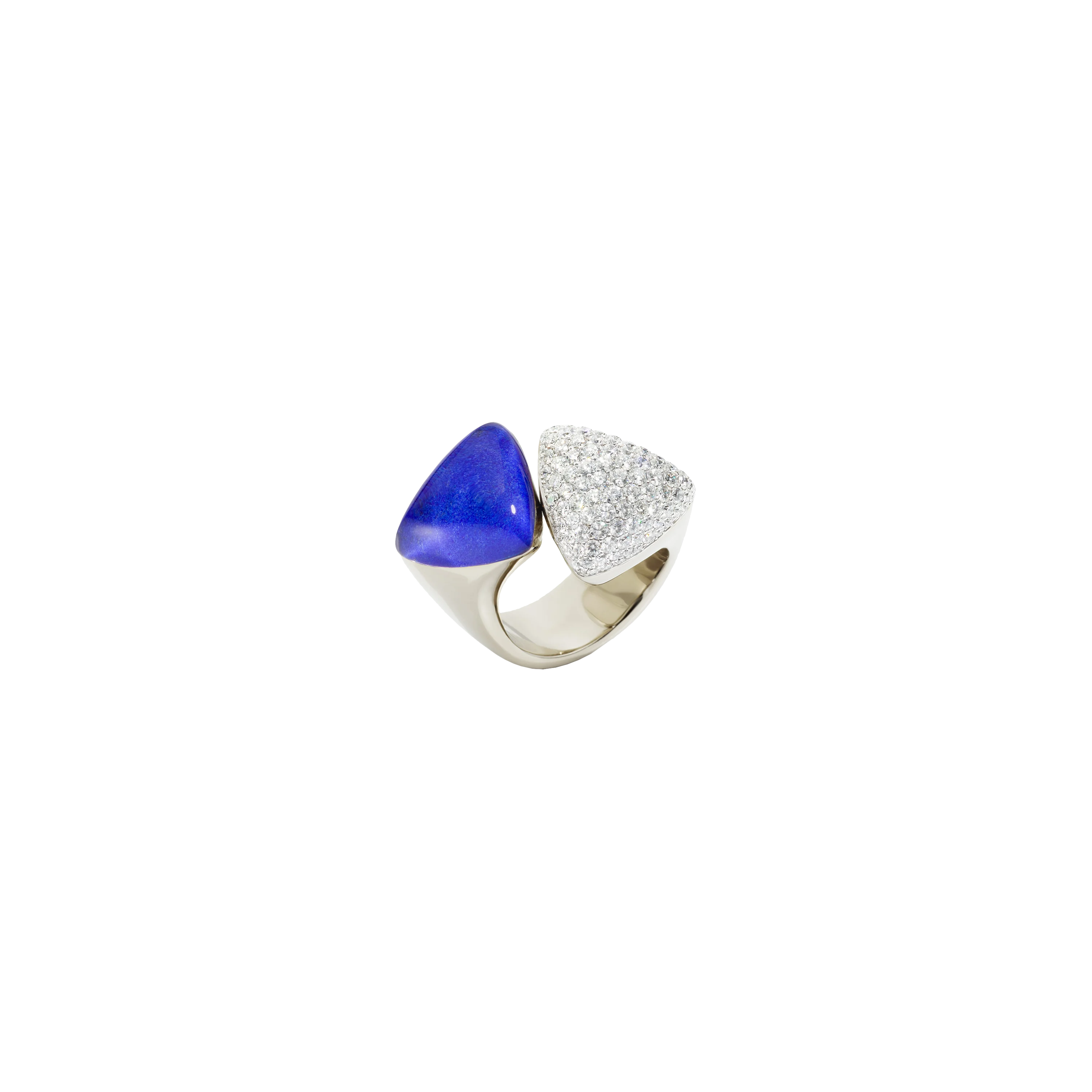 Vhernier | ANELLO VHERNIER FRECCIA IN ORO BIANCO NON RODIATO CON DIAMANTI, LAPIS E CRISTALLO DI ROCCA - PG1401A0305 (1)