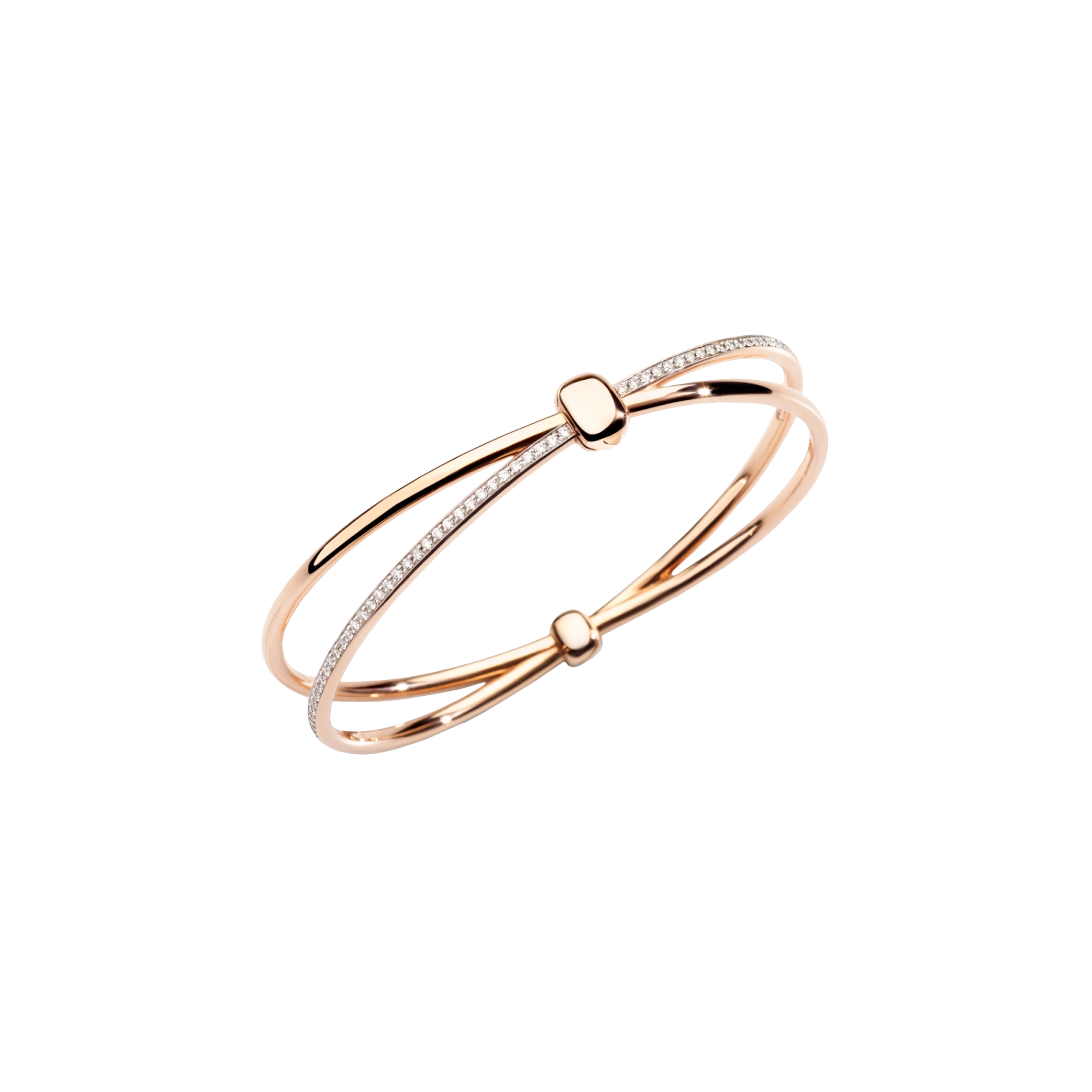 Pomellato | BANGLE POMELLATO TOGETHER IN ORO ROSA CON DIAMANTI BIANCHI SU ORO ROSA RODIATO BIANCO - PBC3070O7WHRDB000 - PBC3070O7WHRDB000 (1)