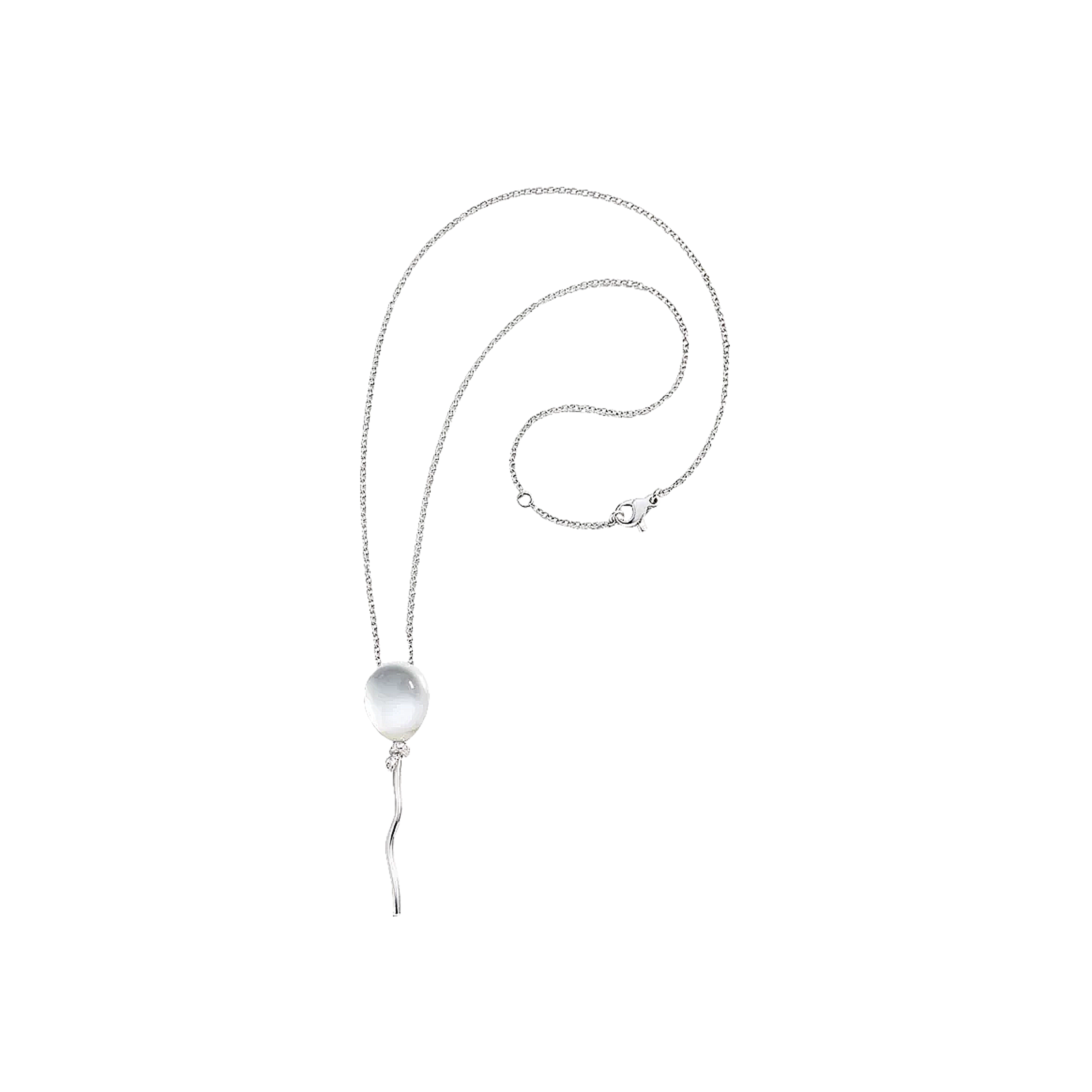 Vhernier | PENDENTE PALLONCINO IN ORO BIANCO RODIATO 18K CON DIAMANTI, MADREPERLA BIANCA E CRISTALLO DI ROCCA - P00786C0403 (1)