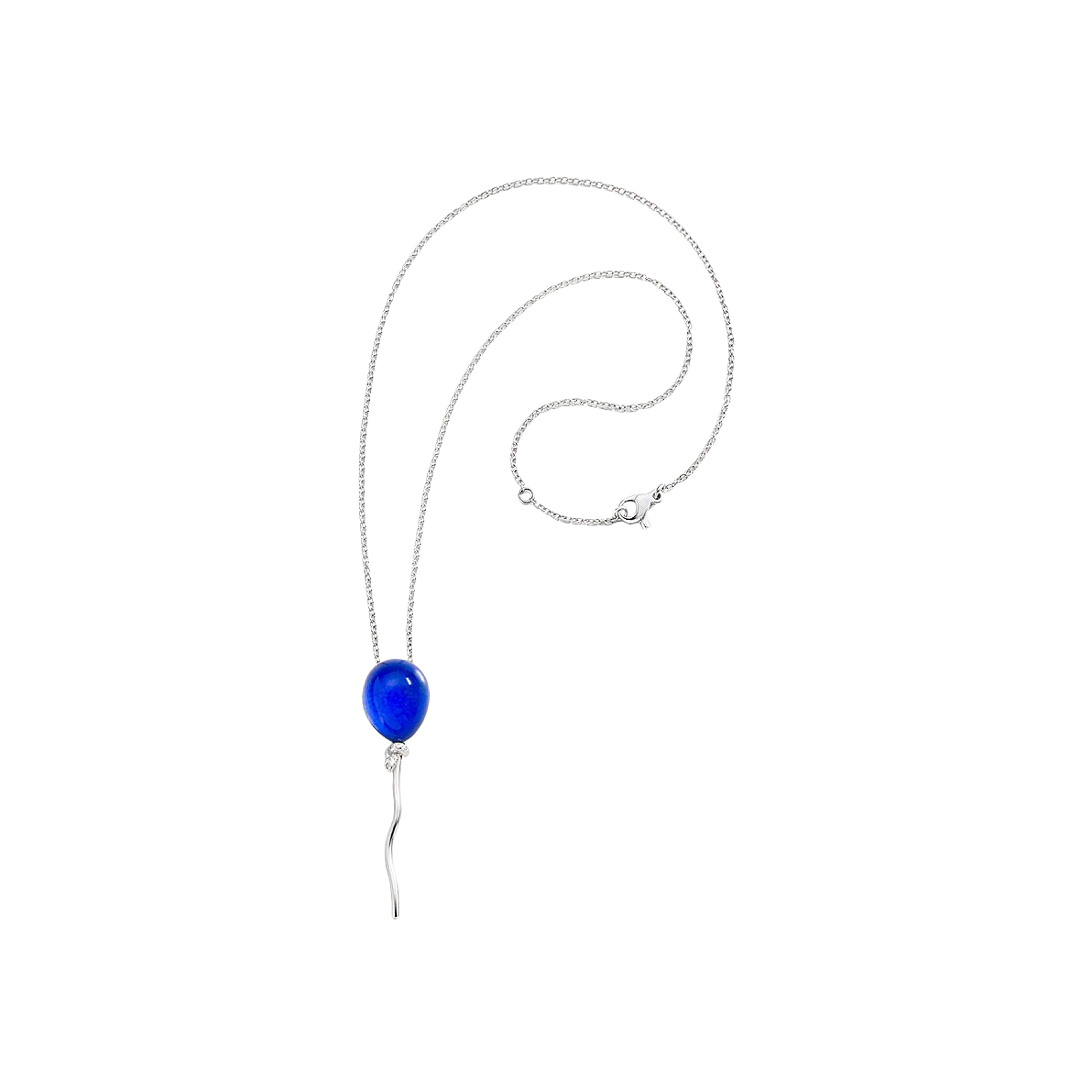 Vhernier | PENDENTE PALLONCINO IN ORO BIANCO RODIATO, DIAMANTI, LAPIS E CRISTALLO DI ROCCA - P00786C0401 (1)