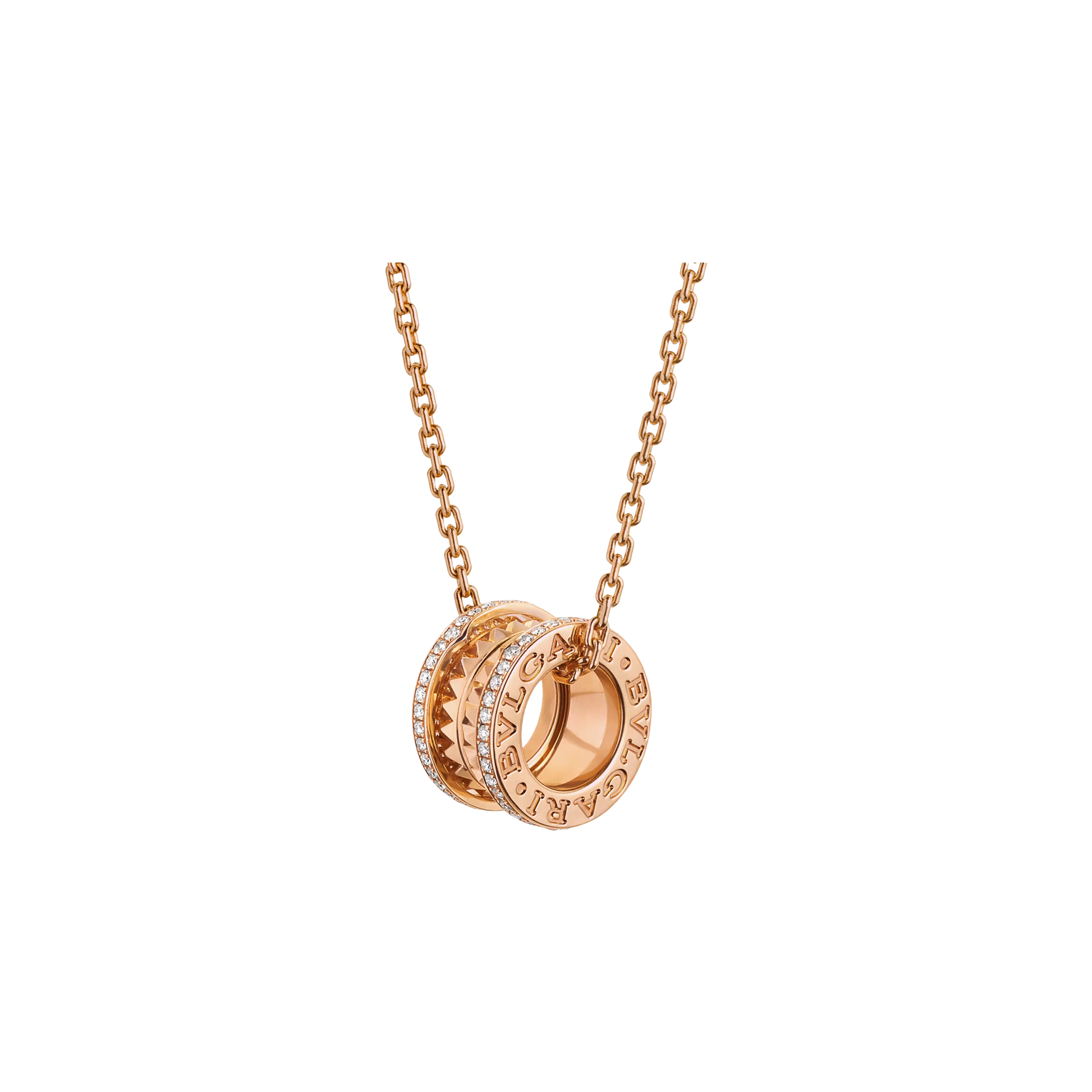 Bulgari | COLLANA B.ZERO1 ROCK IN ORO ROSA E PAV&Eacute; DI DIAMANTI - CL859872 - CL859872 (1)